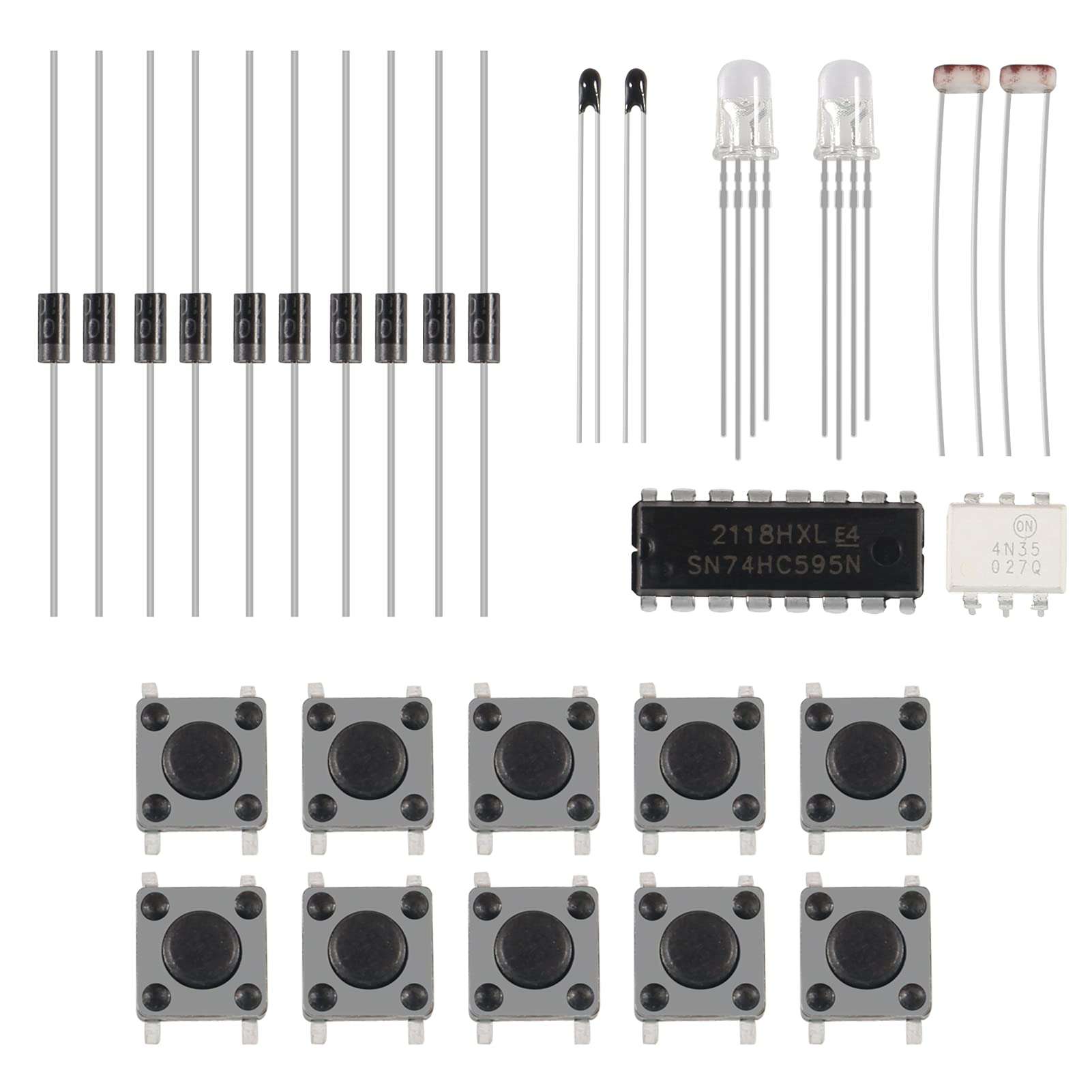 AITRIP New Electronics Basic Kit w/Power Supply Module, 400 Points Solderless Breadboard, Jumper Wire, LED,Resistor,Compatible with Arduino, Raspberry Pi, STM32 6