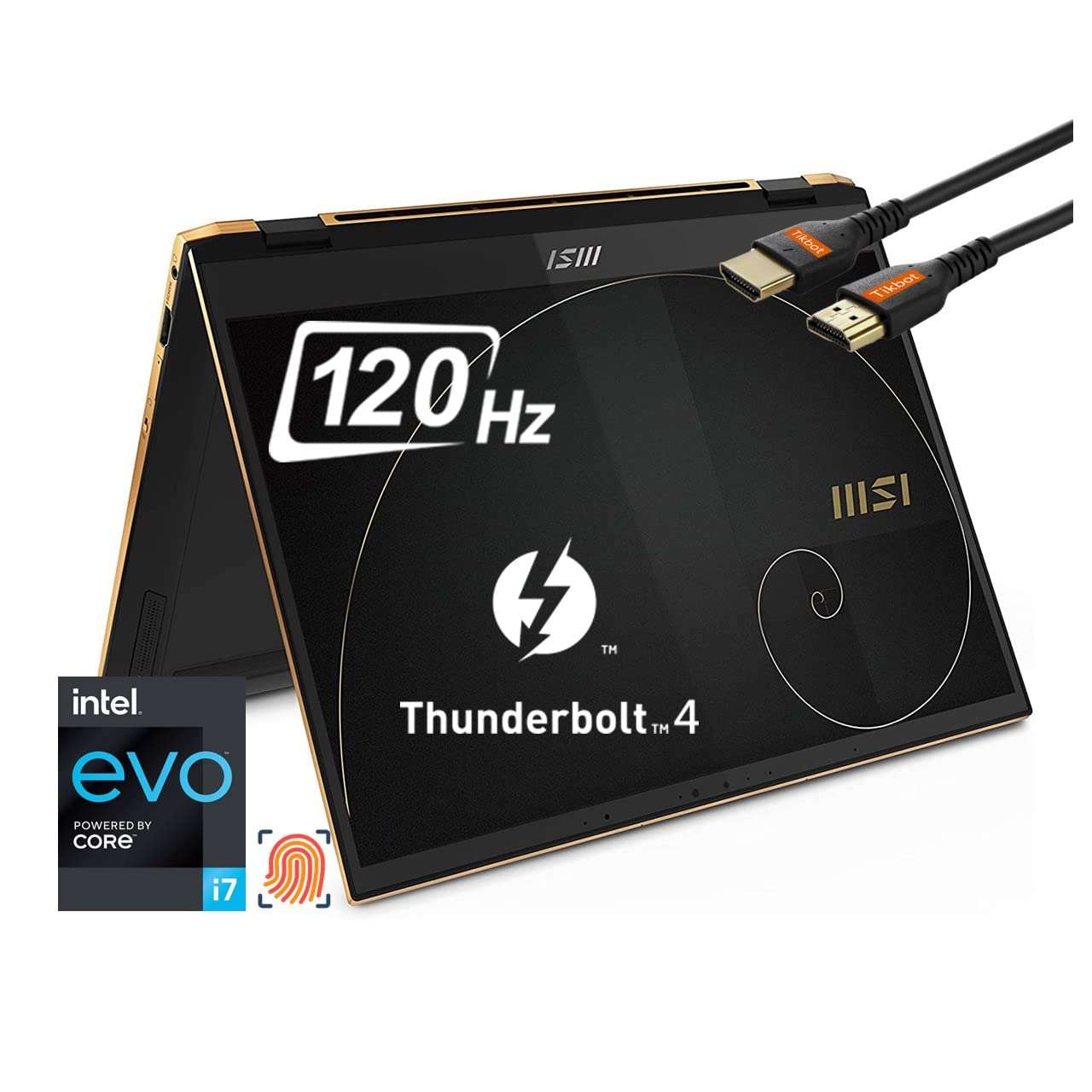 MSI Summit 13.4" Touchscreen 2-in-1 Intel Evo Platform Laptop - 12th Gen Intel Core i7-1280P - 1920 x 1200 - 120Hz - Windows 11 w/HDMI Cable (16GB LPDDR5 RAM | 512GB PCIe SSD) 1