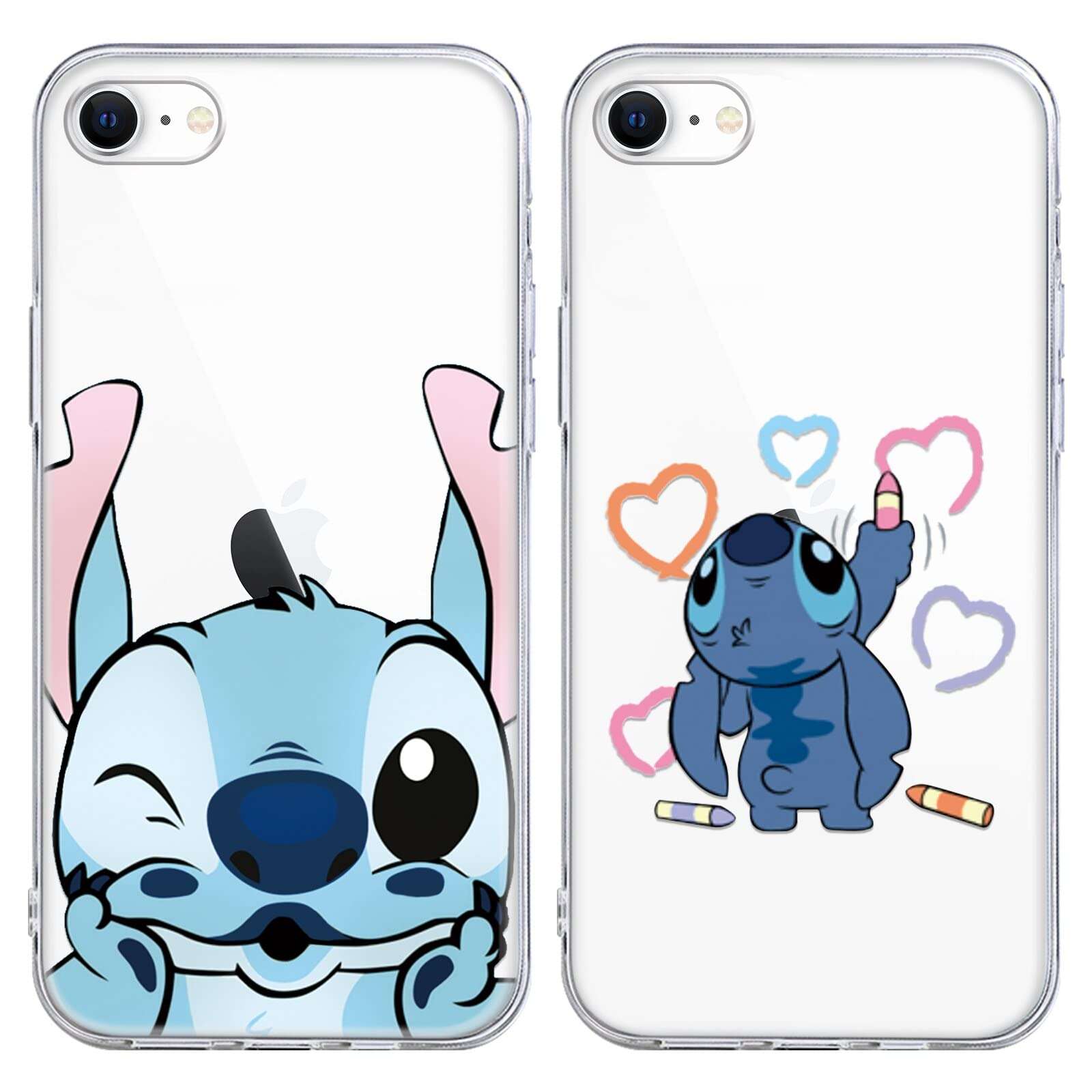 FGIAZDU [2 Pack] Case for iPhone 8/7 iPhone SE 2020/SE 2022 Case, Cute Cartoon Aesthetic Print Phone Cases Girly for Girls Boys Kids Women Clear Soft TPU Protective Cover for iPhone SE 2020 4.7" 1