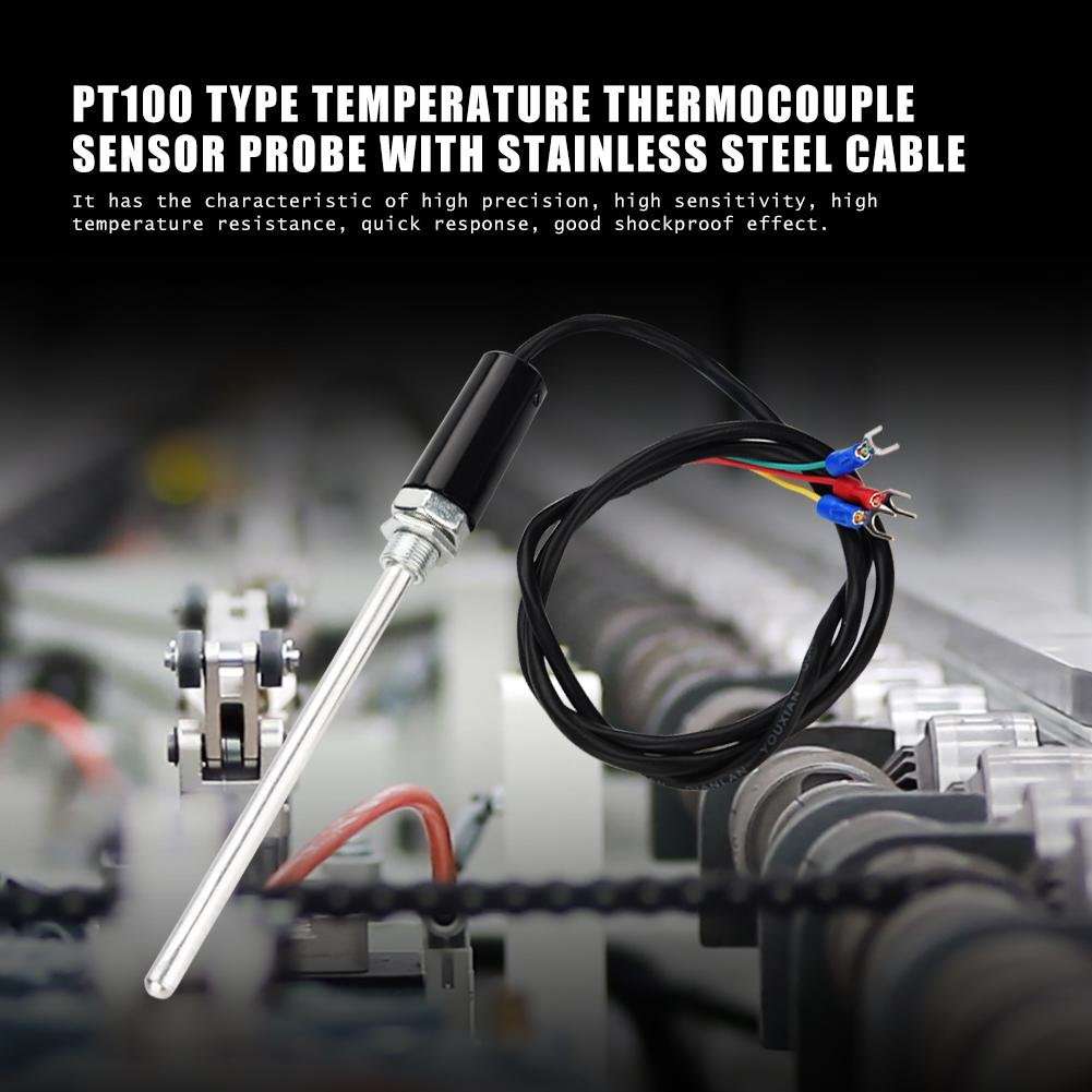 PT100 Thermal Probe?Temperature Thermocouple Sensor?-50~450? Measuring Range Temperature Thermocouple Sensor Probe with Stainless Steel Cable(150MM) 3