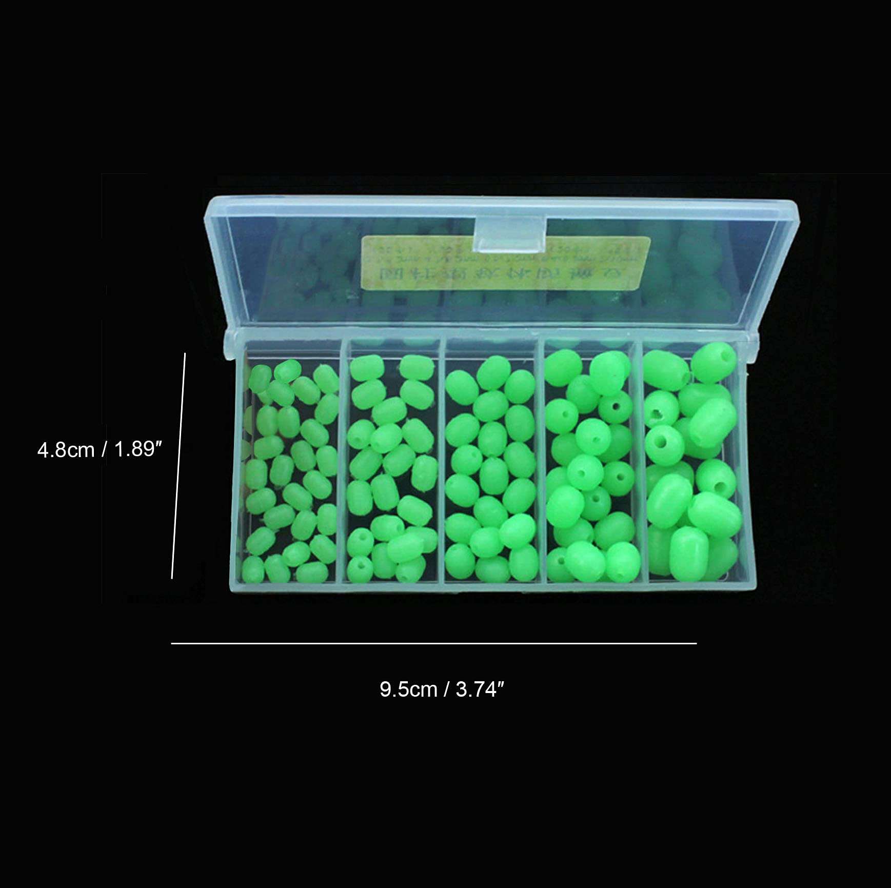 BLUERICE 100pcs Luminous Fishing Beads, Soft Plastic Fishing Bait Eggs Fishing Tackle Tools Fishing Luminous Balls for Saltwater Freshwater 4