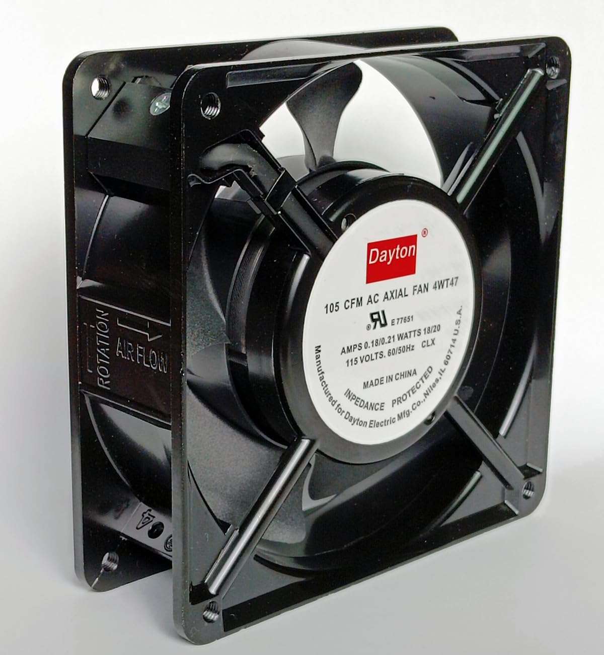 New 4WT47 AXIAL 115V-AC 105CFM 4-11/16in D506793 Cooling Fan 3