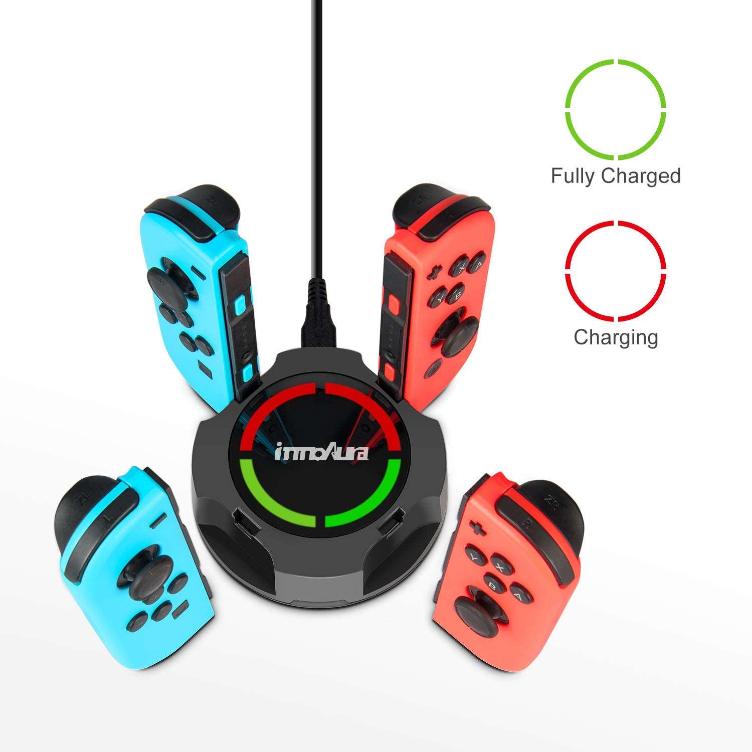 Charging Dock for NS Switch Joy-Con, innoAura Switch Joy-Con 4 in 1 Charger Stand with LED Indication 5