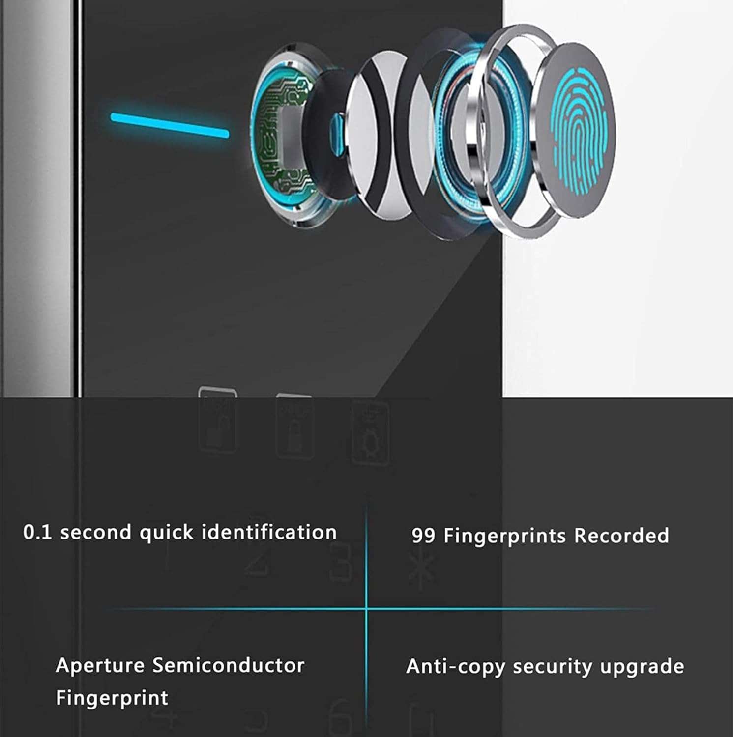 RhLLvJ Home Fingerprint Combination Keyed Pistol Gun Safe Home Office Lockbox Security Box File Safe 3