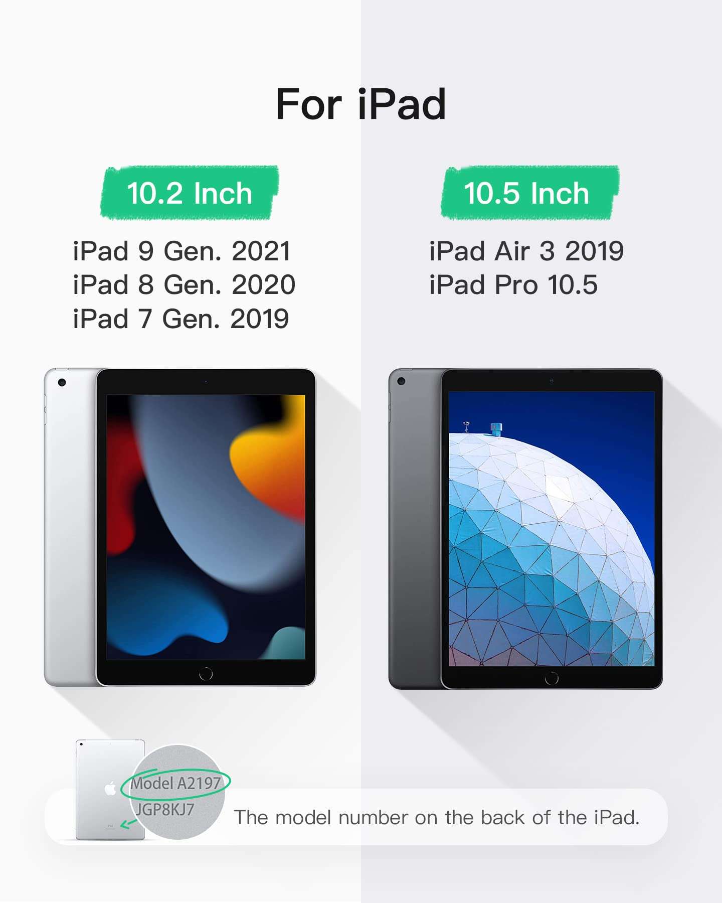 Funda con Teclado Inateck Compatible con iPad 2021(9ª Gen)/iPad 2020(8ª Gen)/iPad 2019 (7ª Gen) de 10,2 Pulgadas, iPad Air 3 y iPad Pro 10,5, Disposición del Teclado Español, KB02017 3