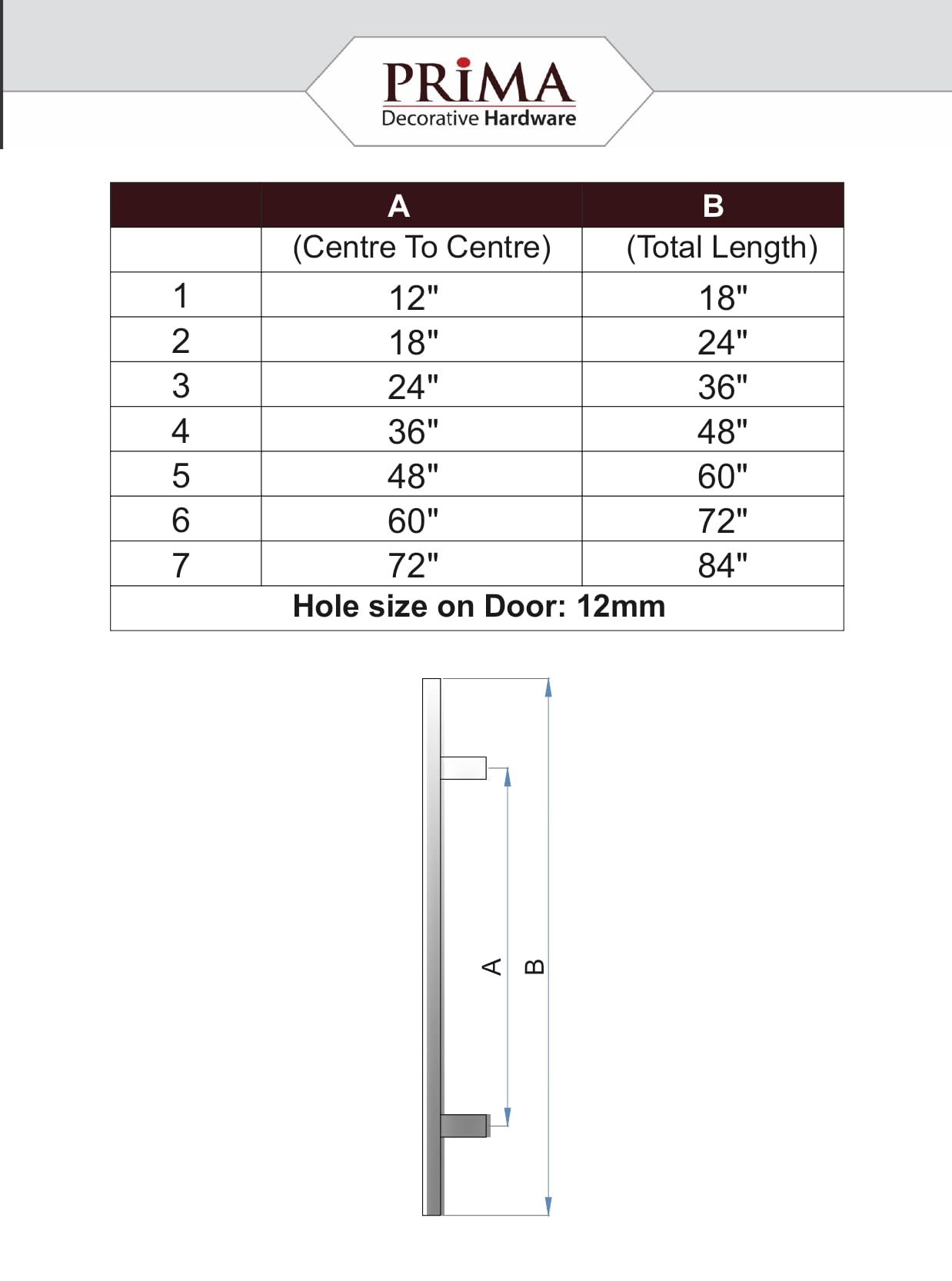 Prima Decorative - 72 Inches Door Pull Round Stainless Steel Back to Back Side Mount Bar Pull Handle for Entry Door Hardware Round 'H' Type/Ladder Type - Satin 6