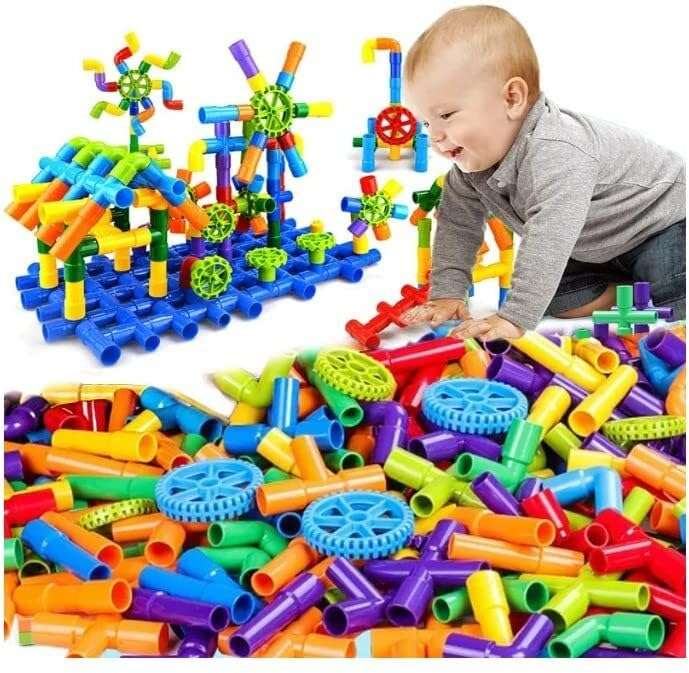 Pipe Puzzle Building Block Creative Educational Construction Toy for Kids 4
