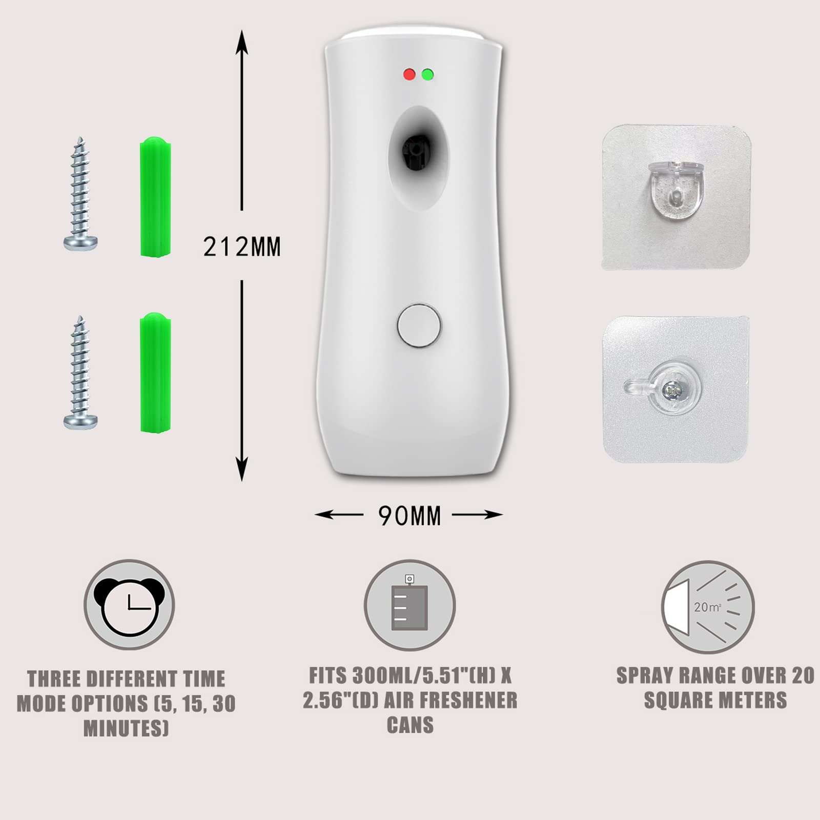 Automatic Air Freshener Dispenser, Wall Mounted/Standing Air Freshener Spray Dispenser, Aerosol Fragrance Machine is Suitable for Hotel, Bedroom, Bathroom,Office, Commercial Place(White-01) 4