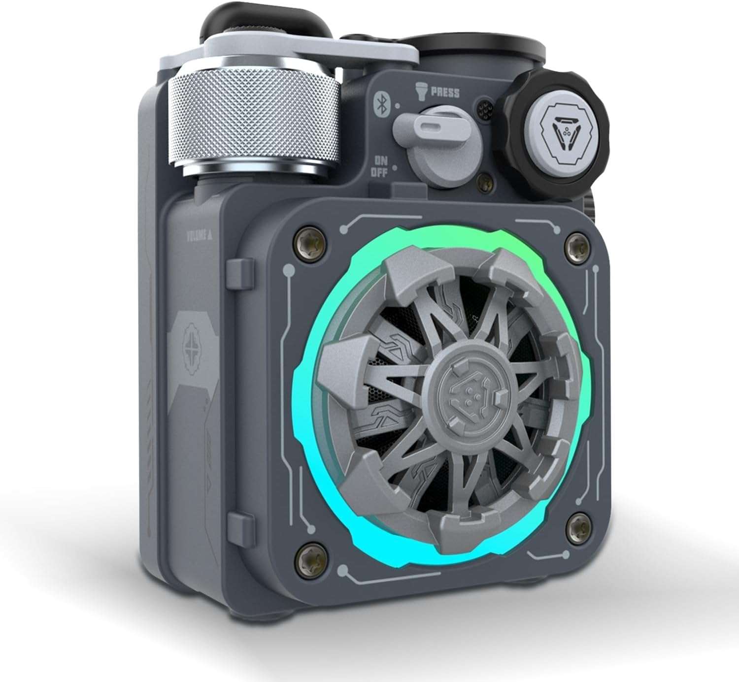 Muzen Cyber Cube-Pro Bluetooth Speaker, Bluetooth 5.0, Portable Speaker with Fidget Spinner, Crystal Clear Sound with RGB Led Light Wireless Speaker, Waterproof Speakers for Indoor Outdoor 1