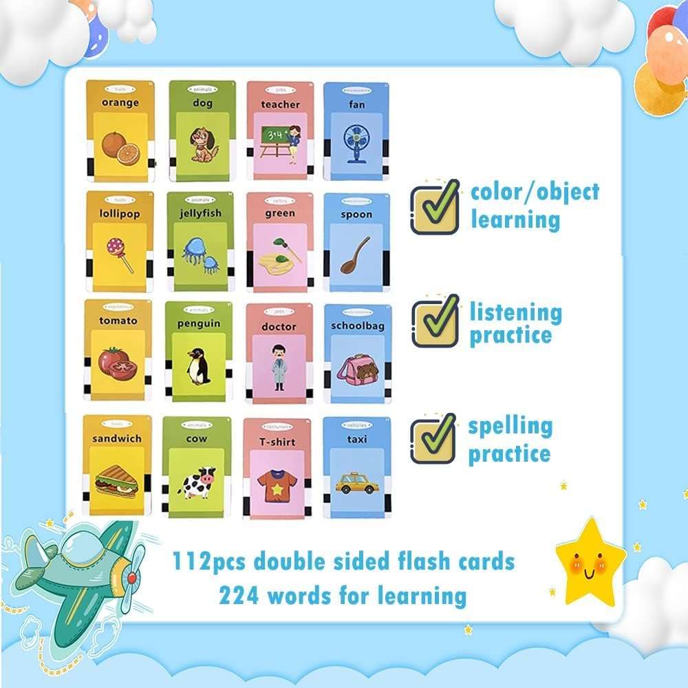 Royaldeals Toys Talking English Words Flash Cards for Kids Early Educational Learning Device Toy 6
