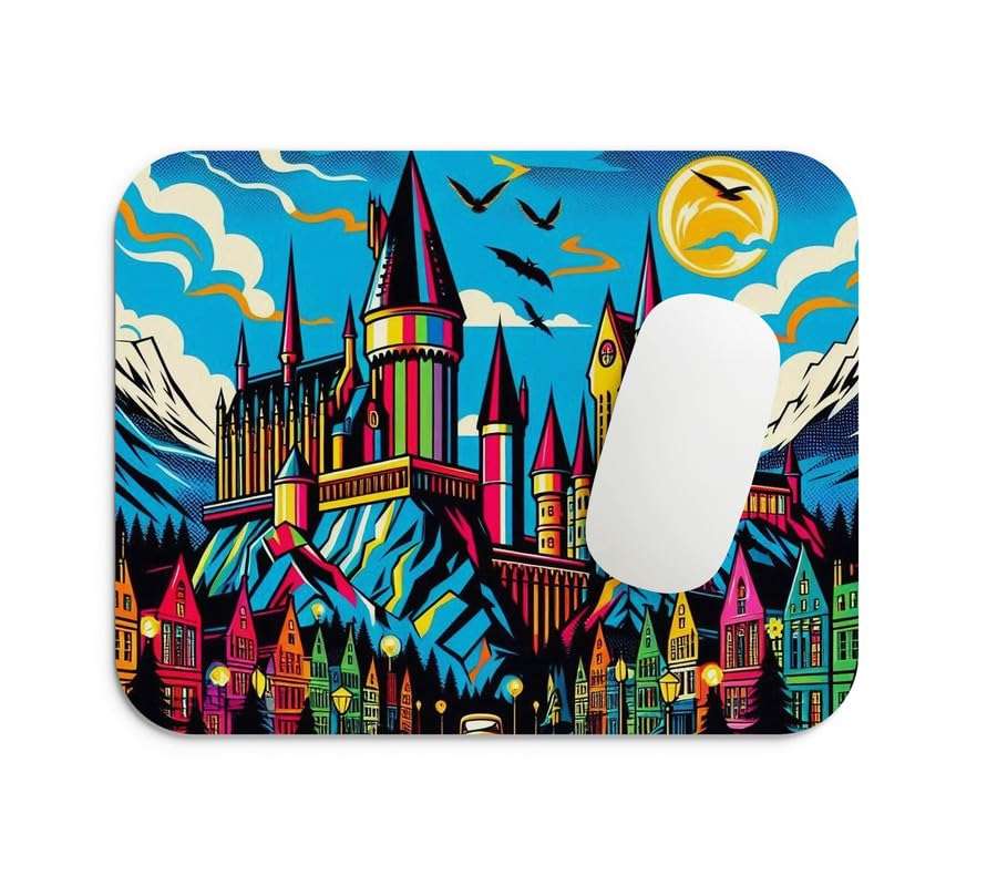 Gifts Export Hub Mouse Pad for Laptop Desktop PC Gaming Mousepads Rubber Base with Anti-Skid Smooth Surface (22 cm x 18 cm) Harry Potter – Elder Wand & Lightning Scar Design-30 1