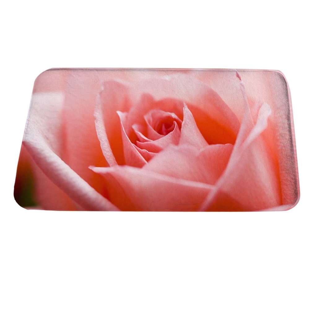 Elegant Essence Kitchen Floor Mat Comfort Anti Slip Flannel Indoor Bahroom Rug Pink Rose 1