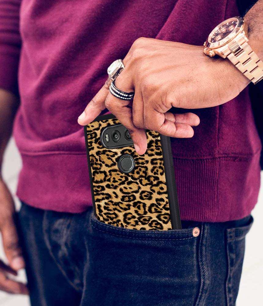 Case for LG V30 / LG V30 Plus/LG V30s / LG V35 / LG V35 ThinQ, Slim Anti-Scratch TPU Rubber Protective Case Cover for LG V30 - Leopard 4