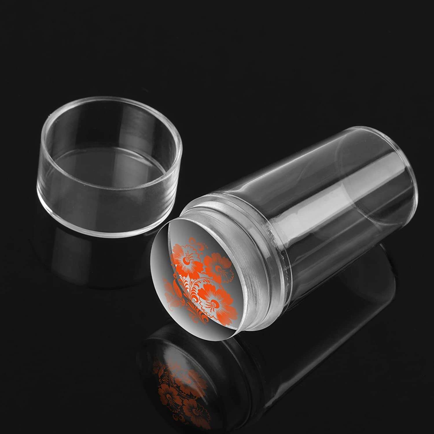 XAMILE Nail Art Stamper Clear Silicone Stamping Jelly with Scraper Transparent Visible Body, No Misplacement for DIY Nail Decor (Clear) 6