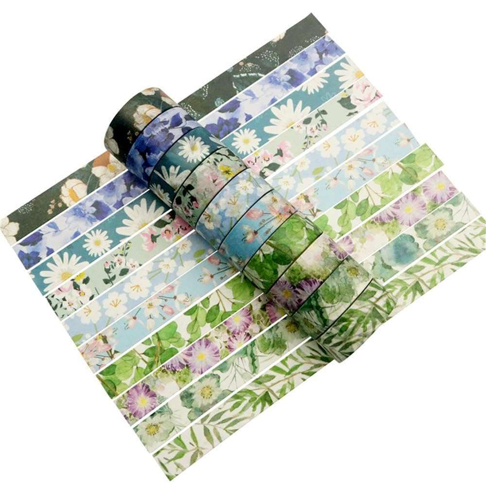 10 Rolls Handmade Decorative Masking Tape for Journaling, DIY Crafts, Scrapbooking - Easy Peel & Stick, Vintage Art Design，Washi Paper，Gift Wrapping, Home Decor - Waterproof, Reusable 6