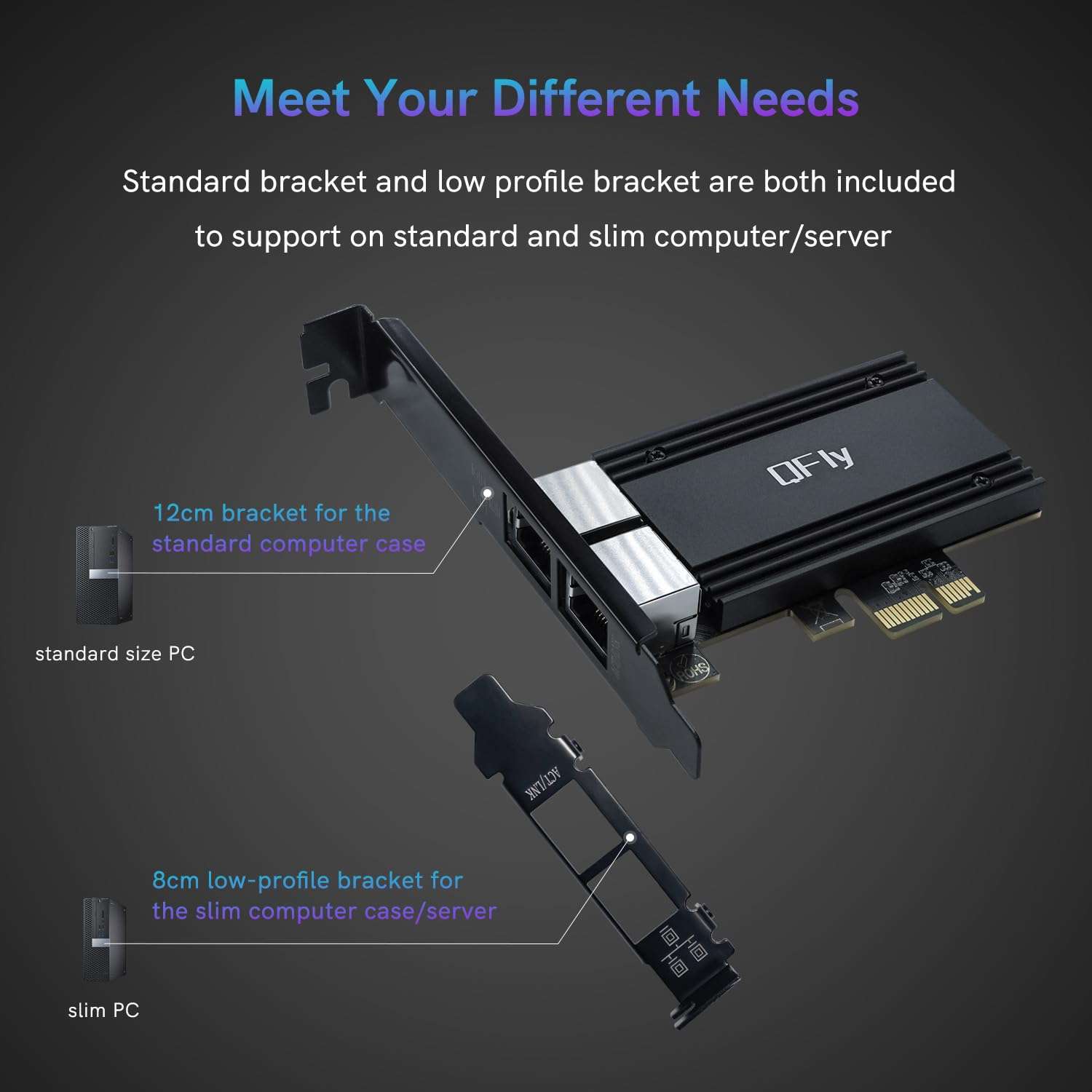 PANSHI 2.5GBase-T Ethernet Card,Dual Port RJ45 Gigabit LAN Network Card for Desktop PC Gaming,PCIe Ethernet Network Card(RTL8125) 100/1000Mbps/2.5G for Windows11/10/8/7/ Linux with Low Profile. 4