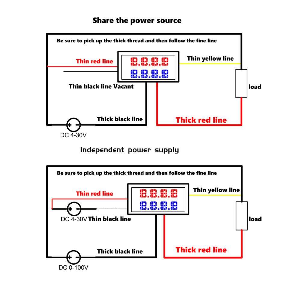 CHBC 0.28 inch Digital DC 4 Bit DC 100V 10A Voltmeter Ammeter Voltage Current Meter 3