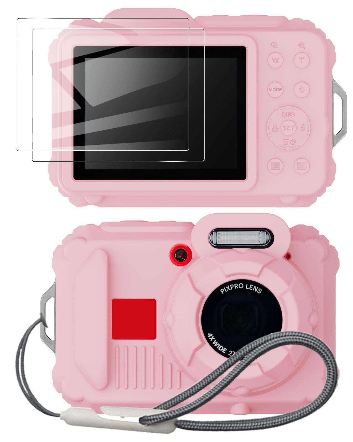 Tedubax Silicone Case for Kodak pixpro wpz2 Digital Camera with 2PCS Screen Protector and Lanyard - Pink 1