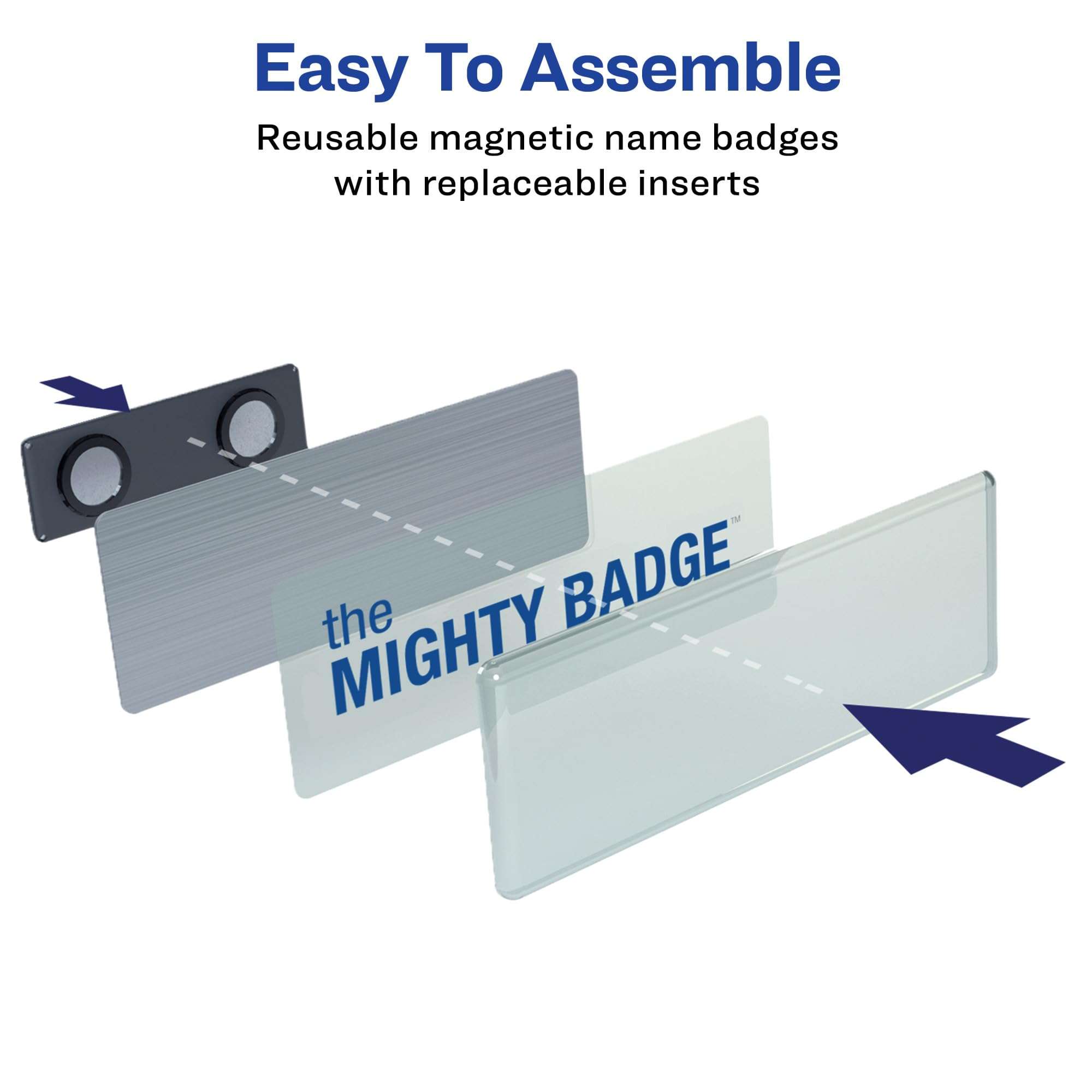 The Mighty Badge by Avery, 1" x 3" Silver Name Tags, 10 ID Badges, 80 Inserts for Laser Printers (71206) 3