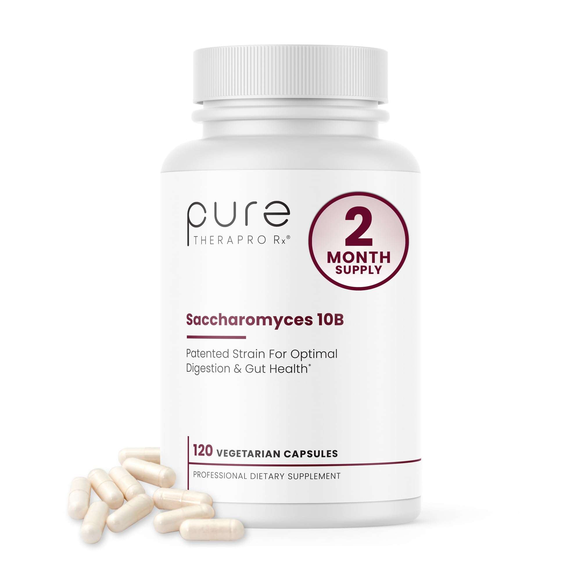 Saccharomyces Boulardii Probiotics 10 Billion CFU Made in USA | No Fillers Patented Strain: Lynside CNCM I-3799 Probiotics for Men and Women | Pure TheraPro Rx, Pharma Grade 120 Count 1