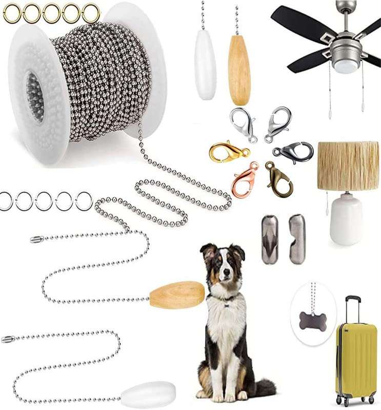 DIY Crafts 1 Mtr Chain Dark Wooden Handle, Gold, Wooden Ceiling Fan Pull Chain, Pull Chain Extension for Ceiling Light Fan Chain (1 Mtr Chain Dark Wooden Handle, Gold) 1