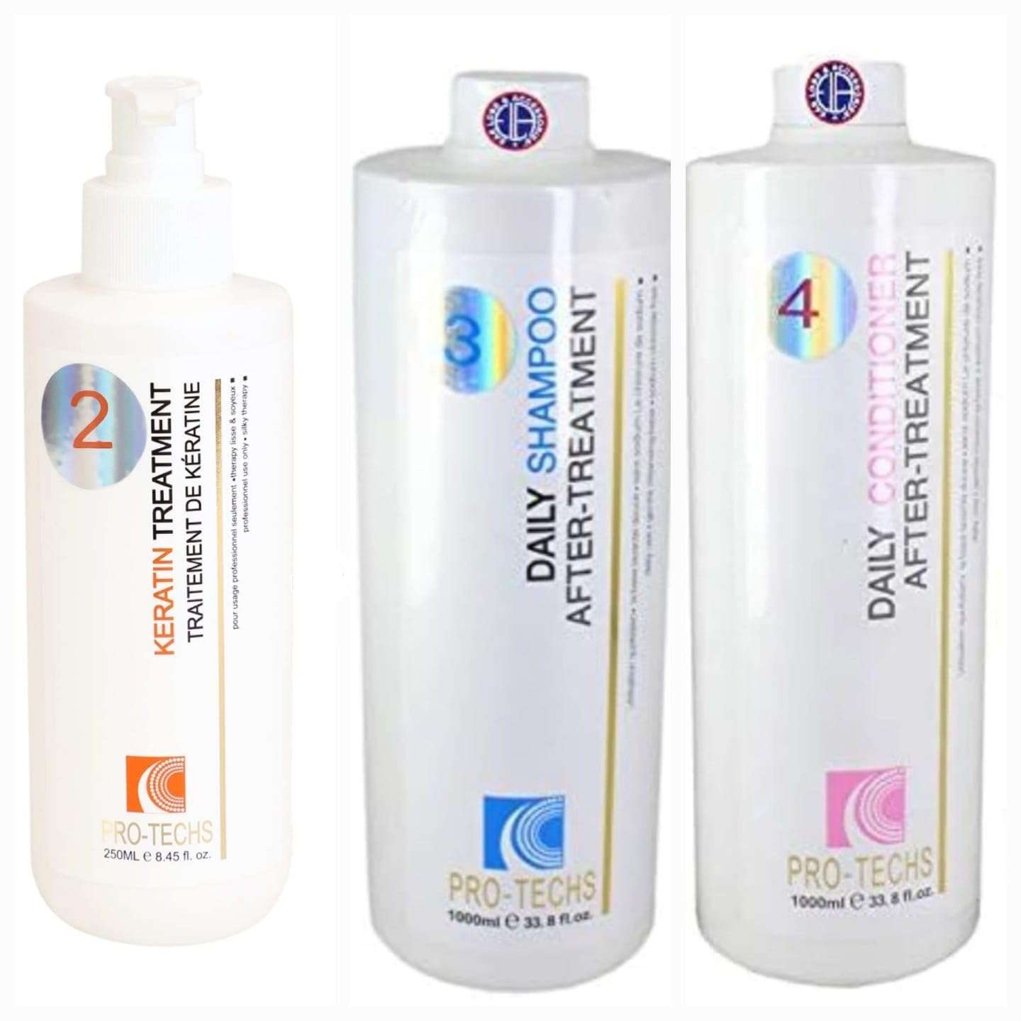 Pro Tech Keratin Treatment(250ml) + shampoo(1000Ml)+Conditioner(1000ml) 1