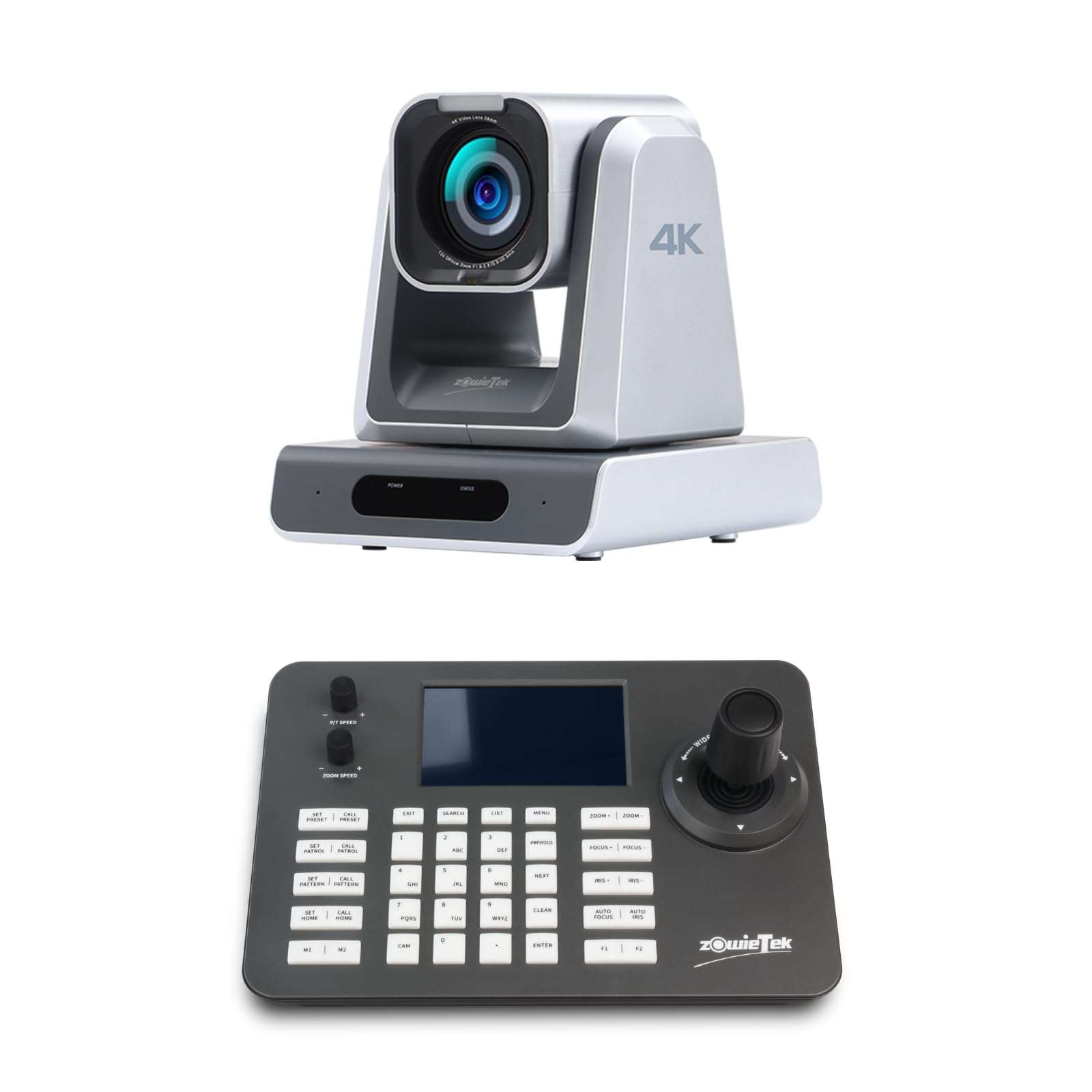 Zowietek PTZ Camera Controller with 5 inch LCD Screen + ZowiePTZ 4K NDI|HX3 18X Optical Zoom, HDMI and SDI Output 1