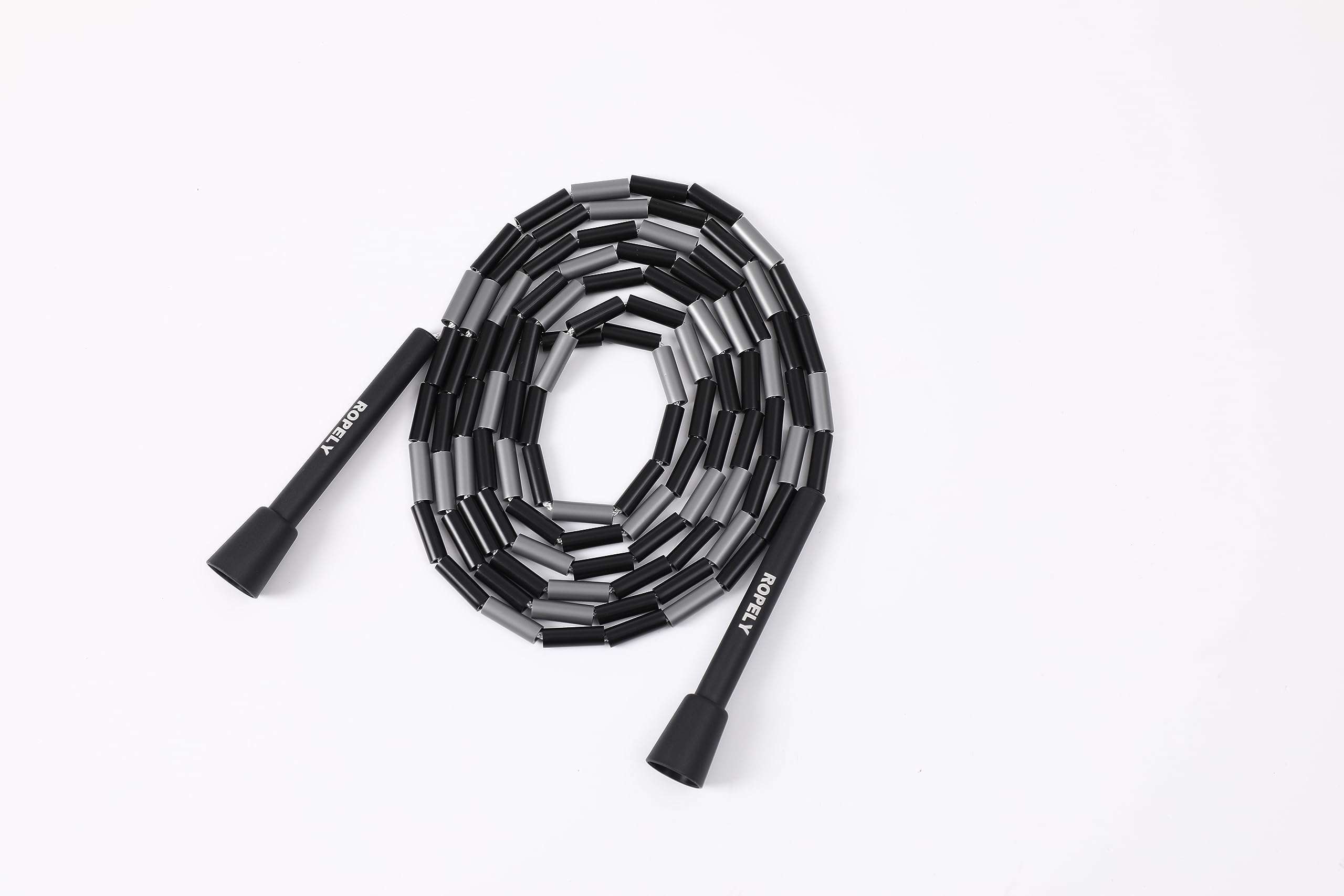 Ropely Skipping Rope 6-in-1 Set Beginner Friendly Kit with Tangle Free Segmented Beaded Rope, PVC Rope, Massage Ball, Resistance Band, and Handle Tape Ideal for Cardio Fitness, Adjustable Length 6