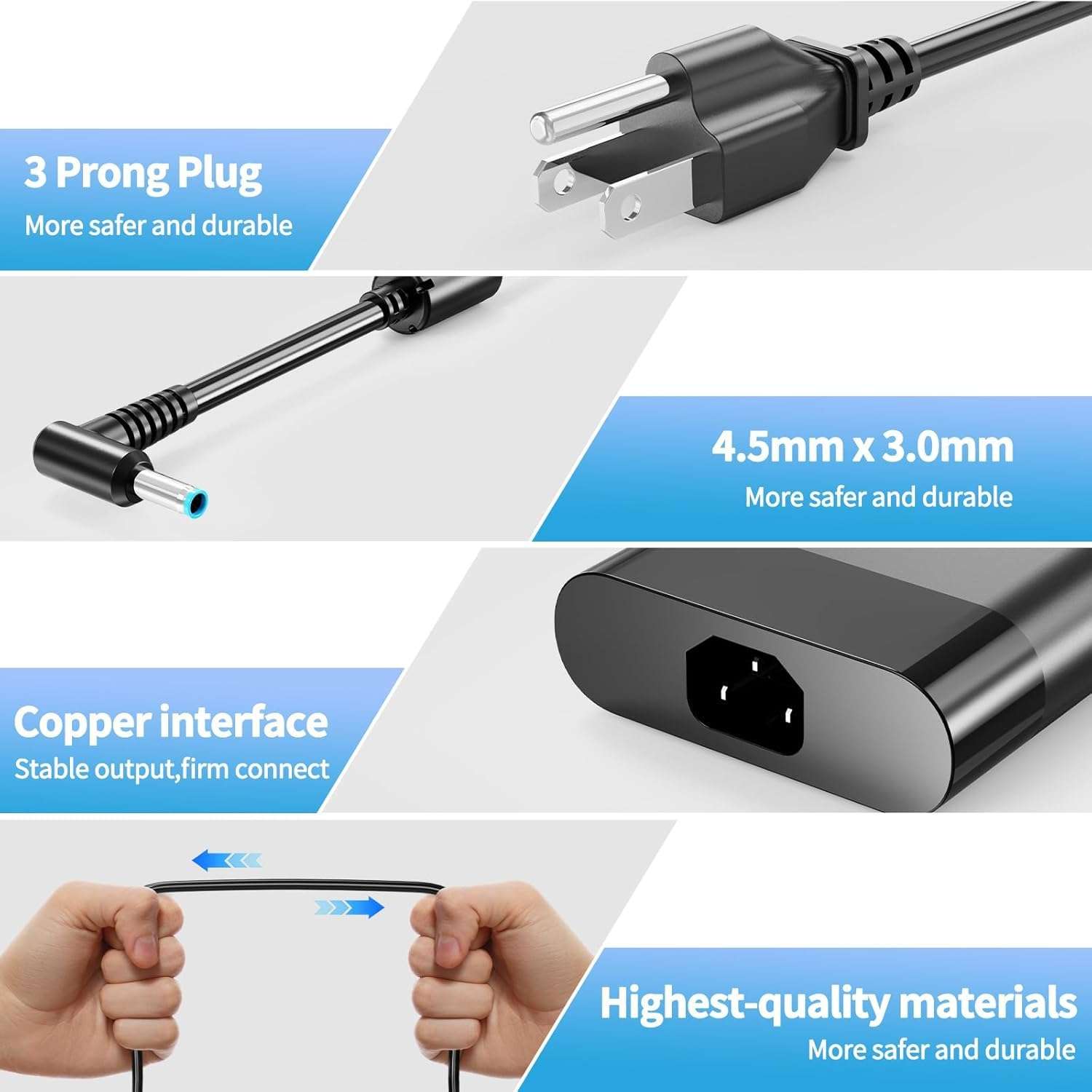 200W Laptop Charger Compatible with HP Victus Gaming 15 16 Omen Gaming 15 17 Pavilion 15 17 TPN-DA10 L00818-850 Victus 15 16 15l i7 13700 RTX 4050 3050 4060 2050 Laptop Power Supply Cord AC Adapter 5