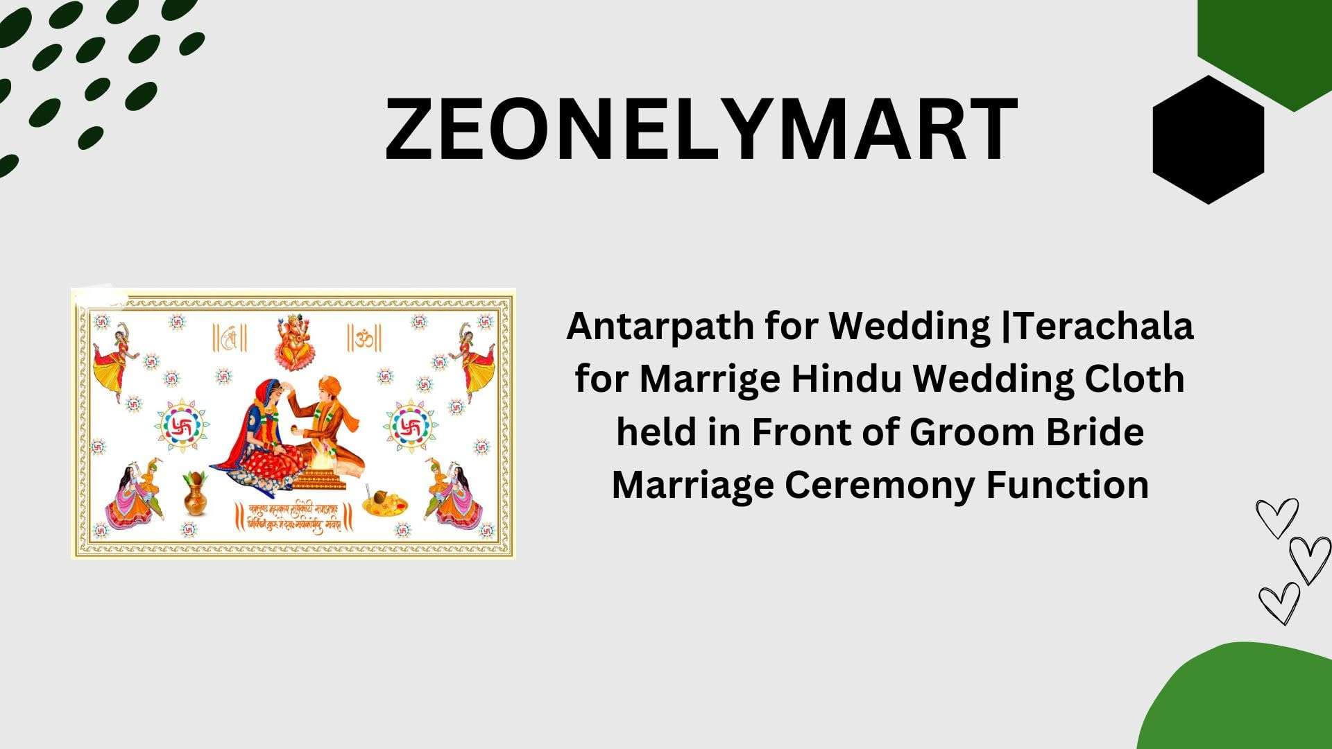 ZEONELY MART Antarpat for wedding Hindu Wedding Cloth held in Front of Groom Bride Marriage Ceremony Function, (64L X40w) inch, (115) 5