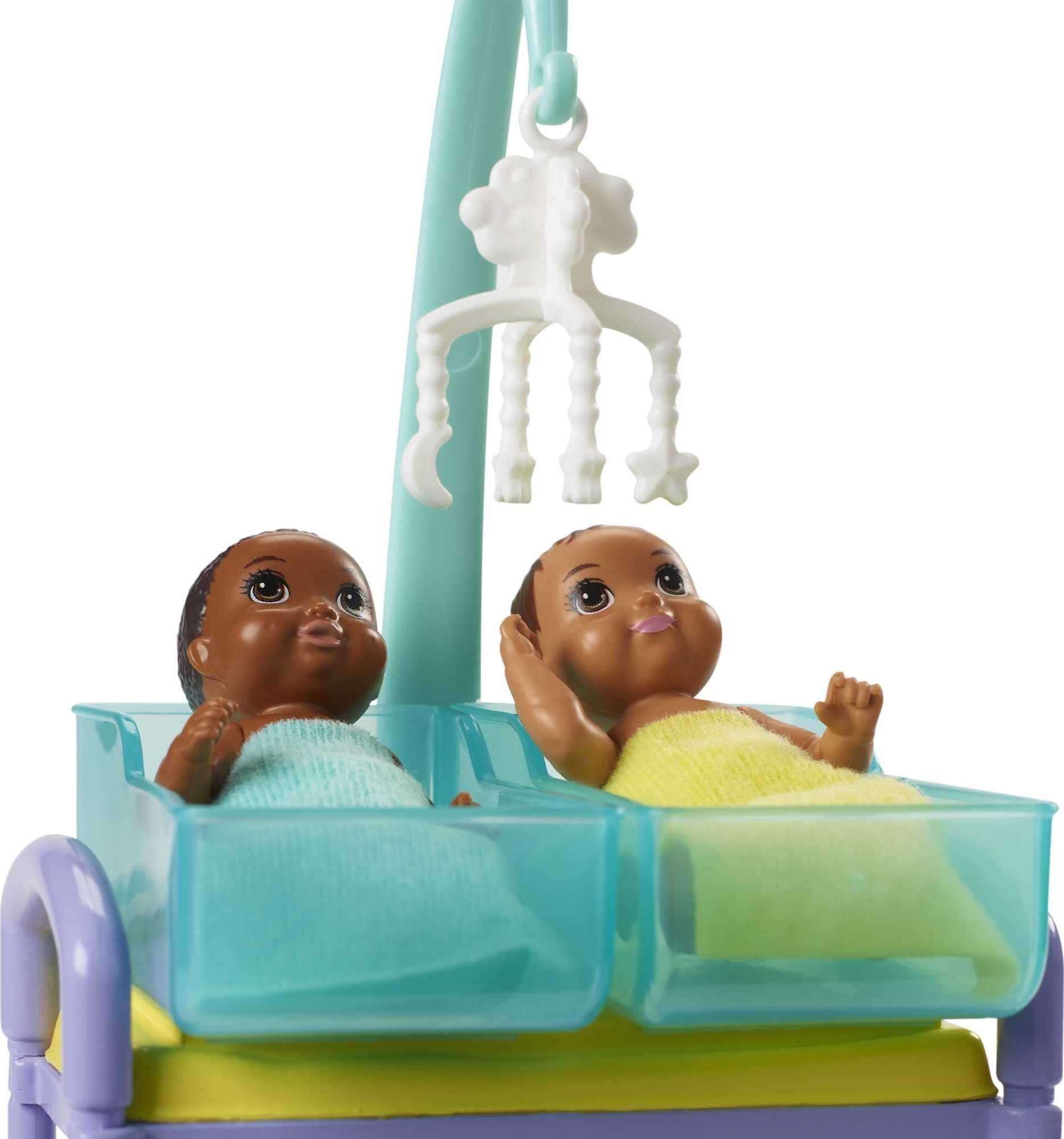 Barbie Careers Playset, Baby Doctor Set with Brunette Fashion Doll, 2 Baby Dolls, Furniture & Accessories 4