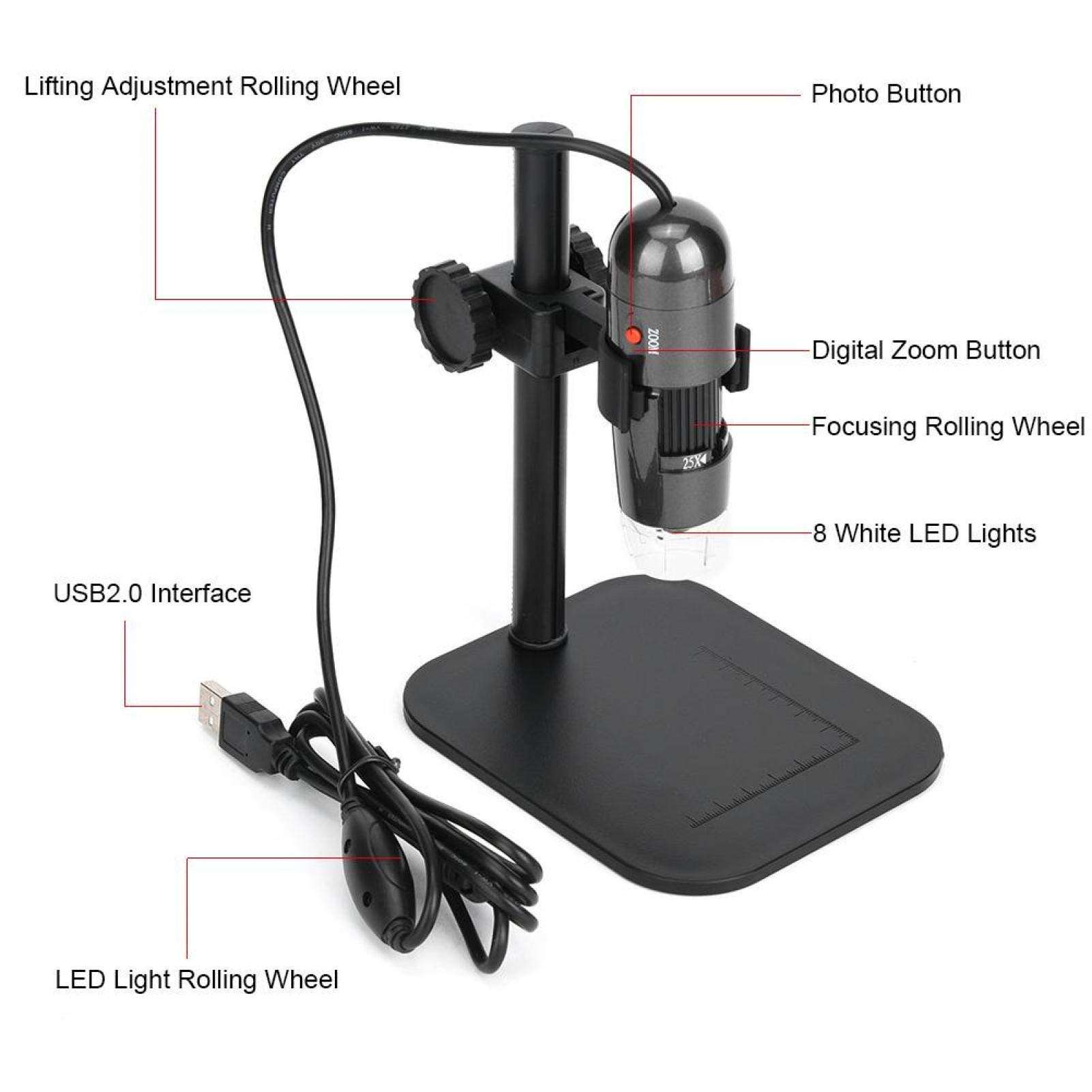 Digital Microscope, Reliable 8 White LED Lights S04 Microscope Adjustable Heights for Instrument for Industry 6