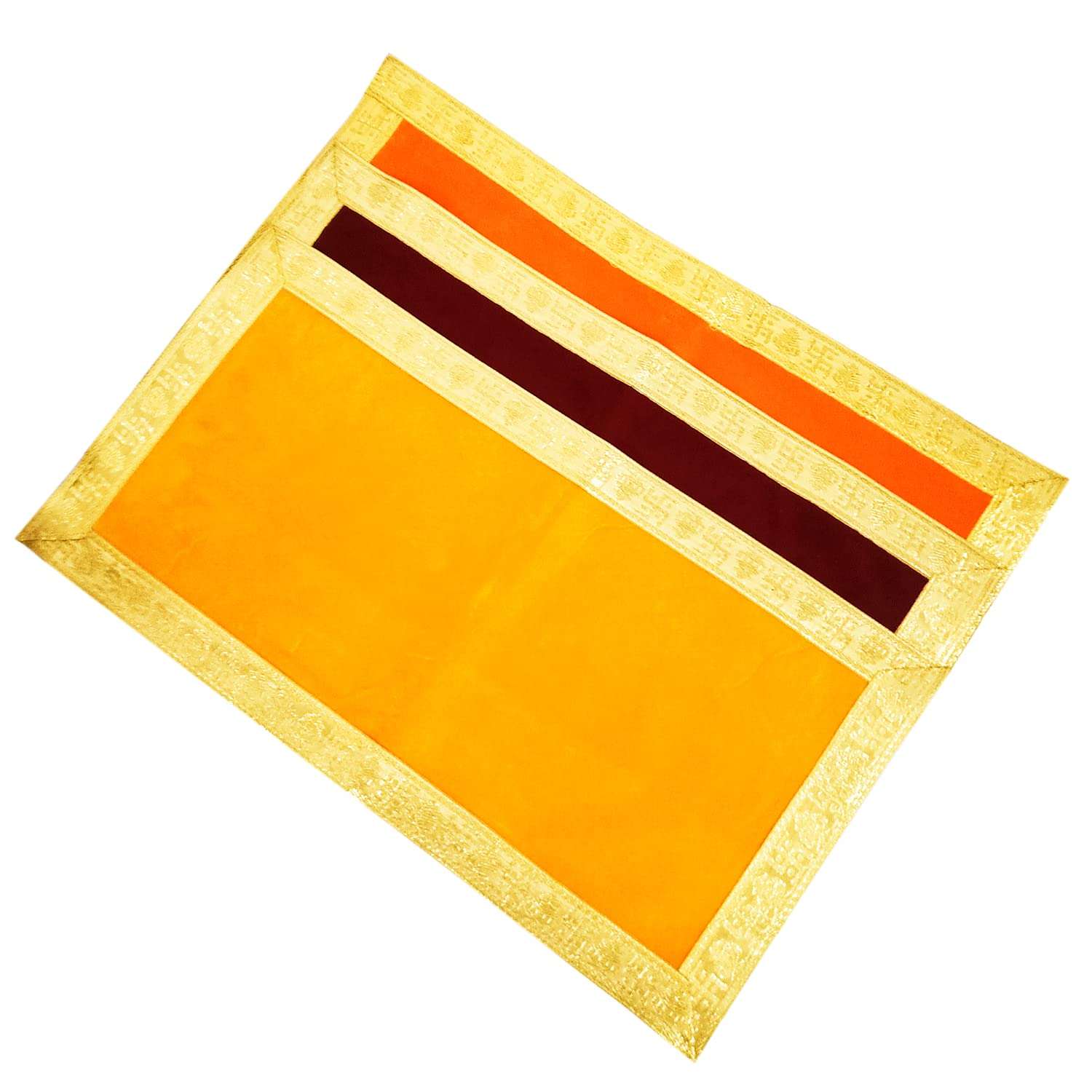 Pooja Ghar Velvet Aasan Cloth (Pack of 3) (10 * 21 Inch)