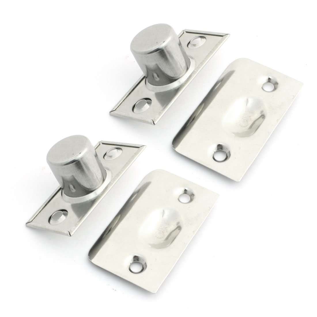 Bathroom Cabinet Door Silver Tone Stainless Steel Ball Catches 2 Pcs 1