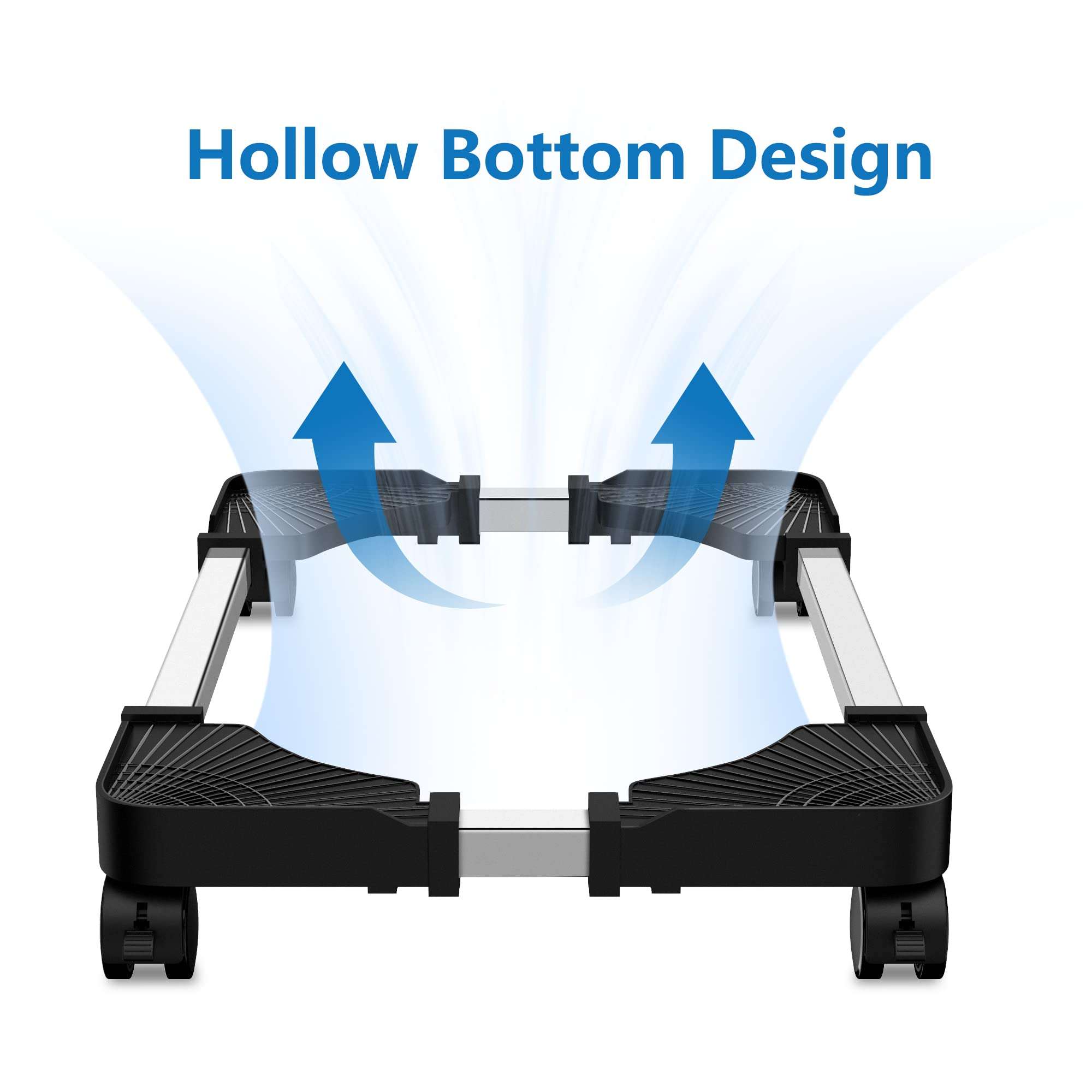 LABOBOLE Computer Tower Stand - Adjustable PC Stand for Most Desktop Towers - Elevate and Organize Your Desktop - Mobile CPU PC Holder Cart Riser Printer 2