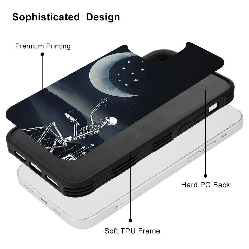 OOK iPhone 12 Mini Case Skull Pattern Anti-Slip Bumper Case Protective Shockproof Cases Phone Cover Compatible for iPhone 12 Mini 2