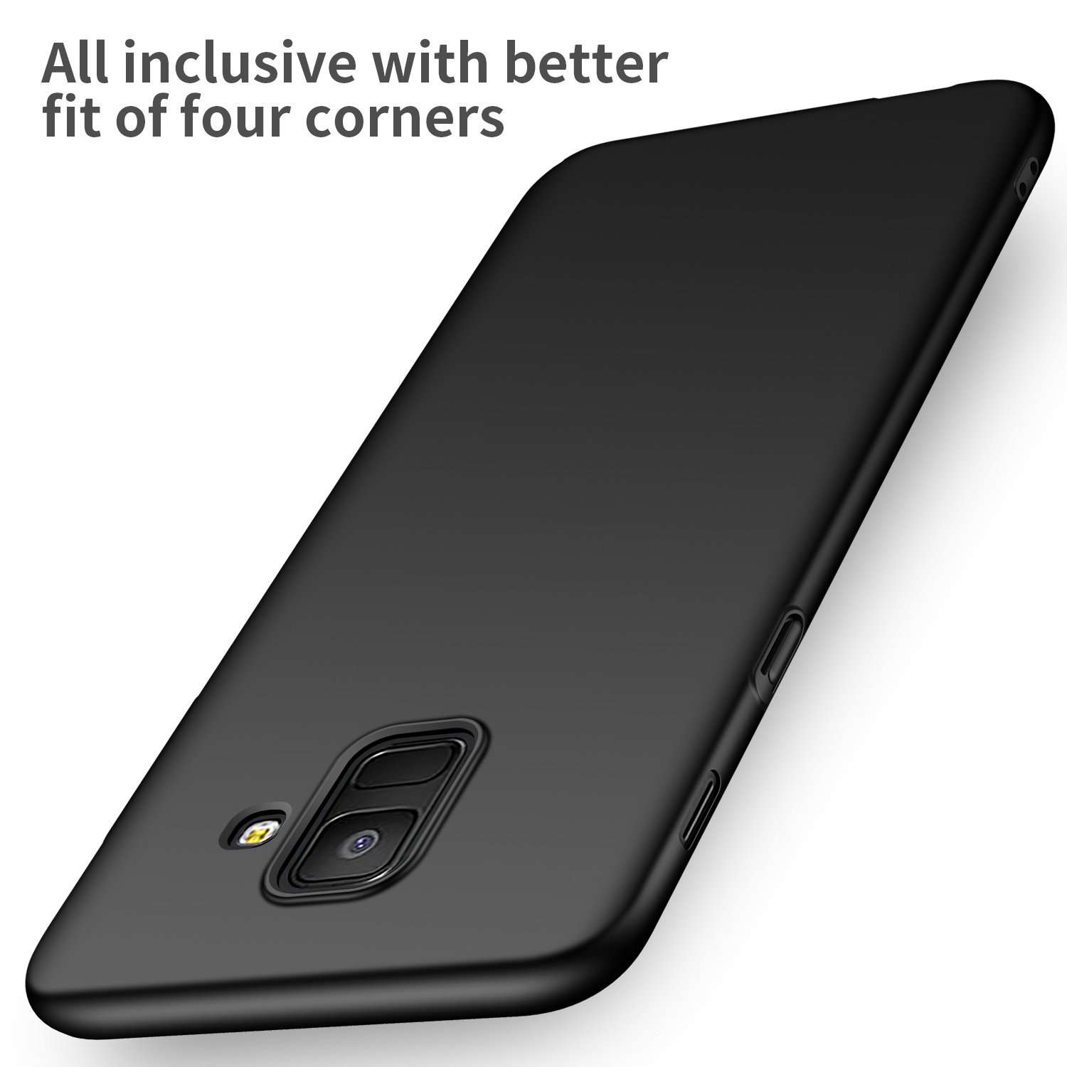 Kqimi Case for Samsung Galaxy A6, Slim Matte Premium Material Full Protection Cover for Samsung Galaxy A6 2018 (Black) 3