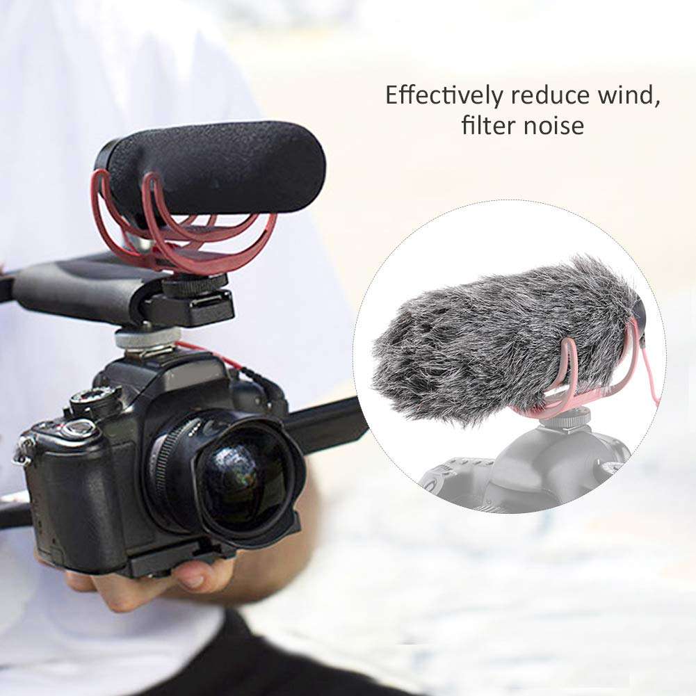 Acouto Microphone Windshield Furry for RODE VideoMic, Outdoor Recorder Wind Cover Furry Microphone Windscreen Muff 4