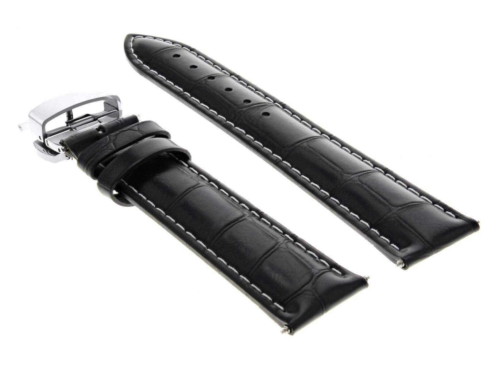 Ewatchparts 17-24mm Leather Watch Band Strap With Deployment Clasp Compatible With Panerai Watch 3B 6