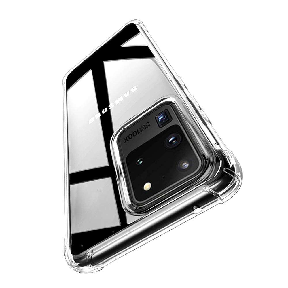 WRJ for Samsung Galaxy S20 Ultra Case,Hard PC Back Clear Crystal Cell Phone Case with TPU Bumper, Anti Slip Scratch Shockproof Resistant Protective Cover Case 4