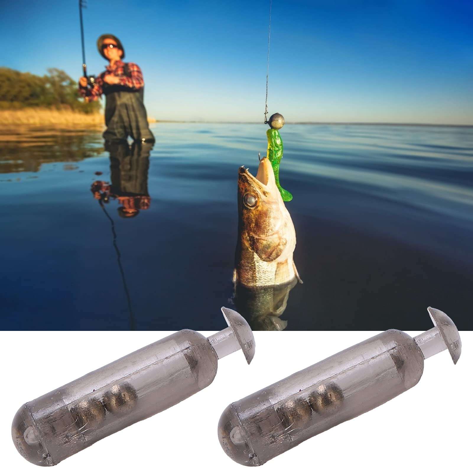 VGEBY 50pcs/Box 15mm Fishing Rattles Shake Fishing Lure Bait Insert Tube Rattles for Soft Fish(Black) 5