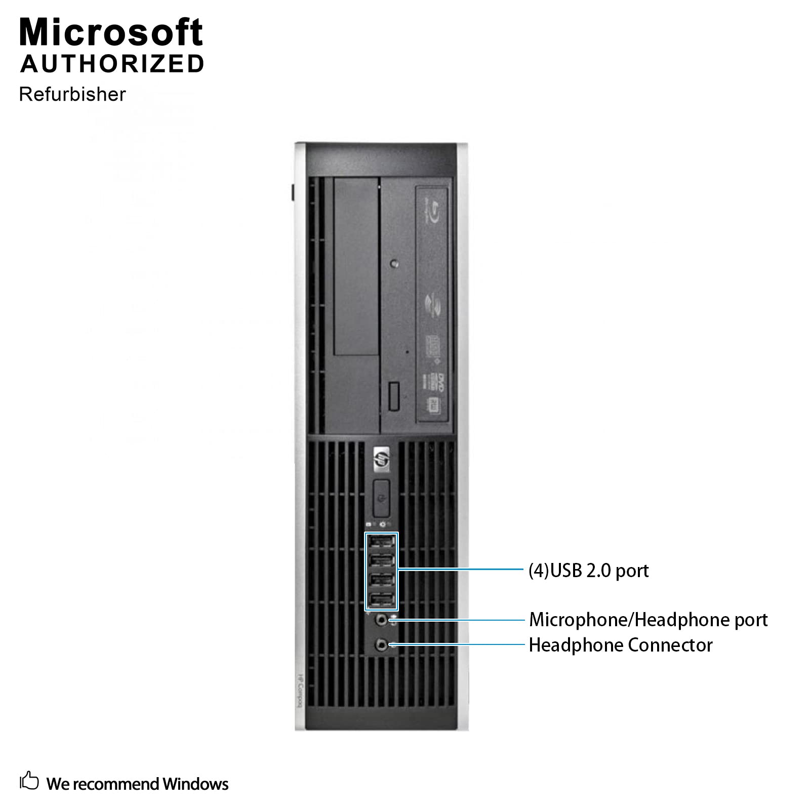 HP 6300 Pro Small Form Factor Business Desktop Computer, Intel Core i5 Quad Core Processor up to 3.6GHz, 16GB DDR3 RAM, 2TB HDD, DVD, Windows 10 Professional (Renewed) 5