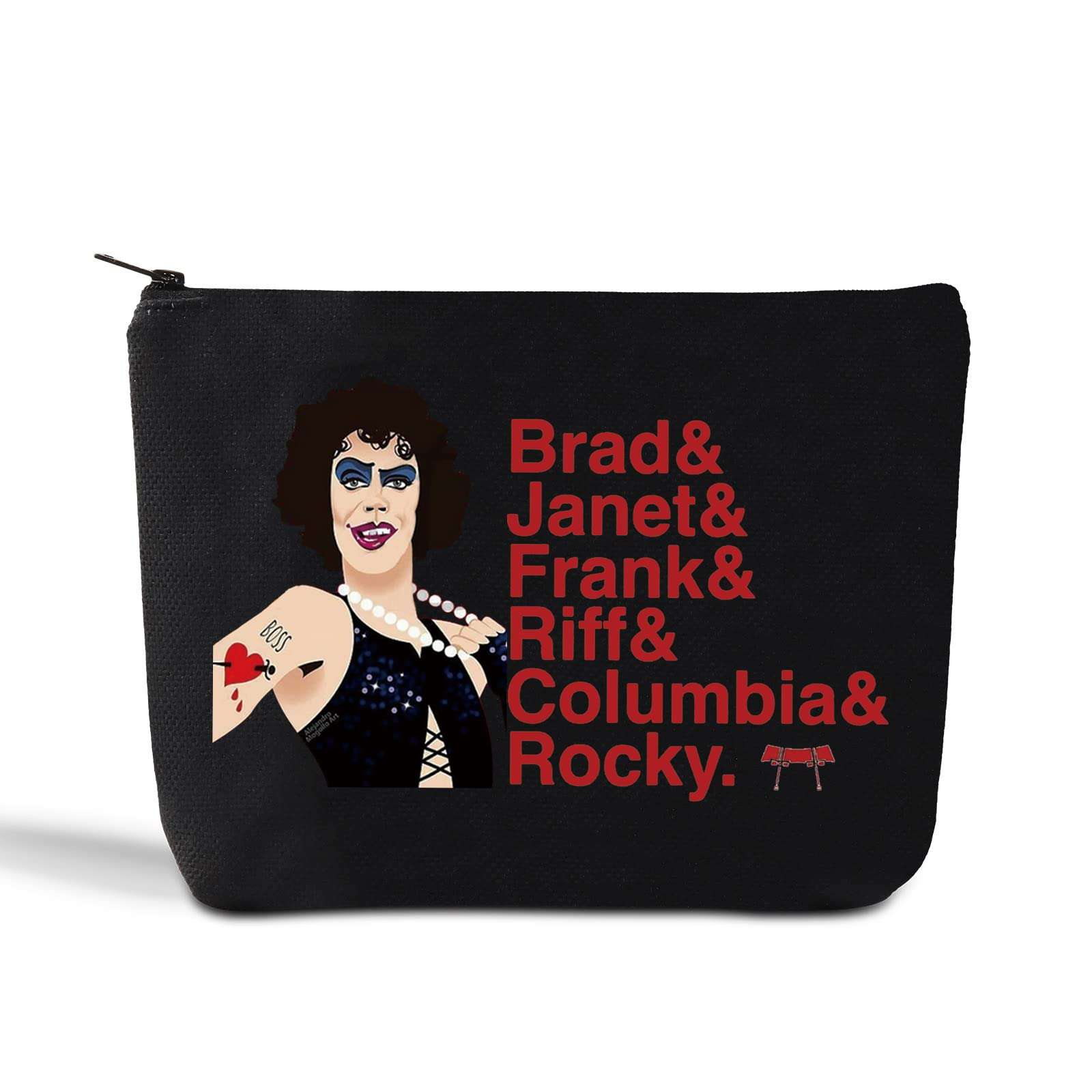 LEVLO Horror Brad Cosmetic Make Up Bag Rocky Fans Gift Musical Name Make Up Zippper Pouch Bag For Musical Fans (Brad&Janet) 1