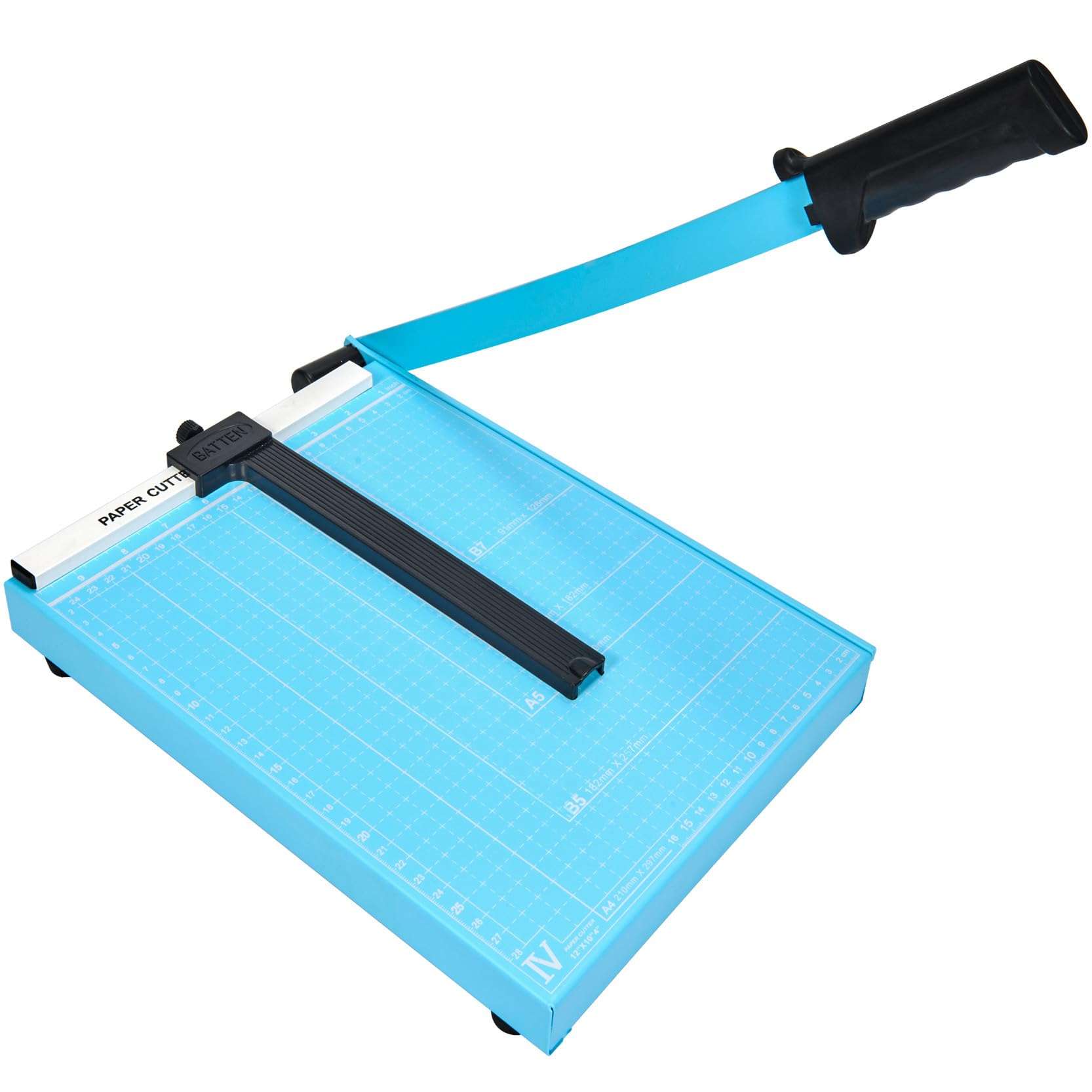12" Guillotine Paper Cutter, 15 Sheets Capacity, Metal Base (Blue A4, 12in 1P)