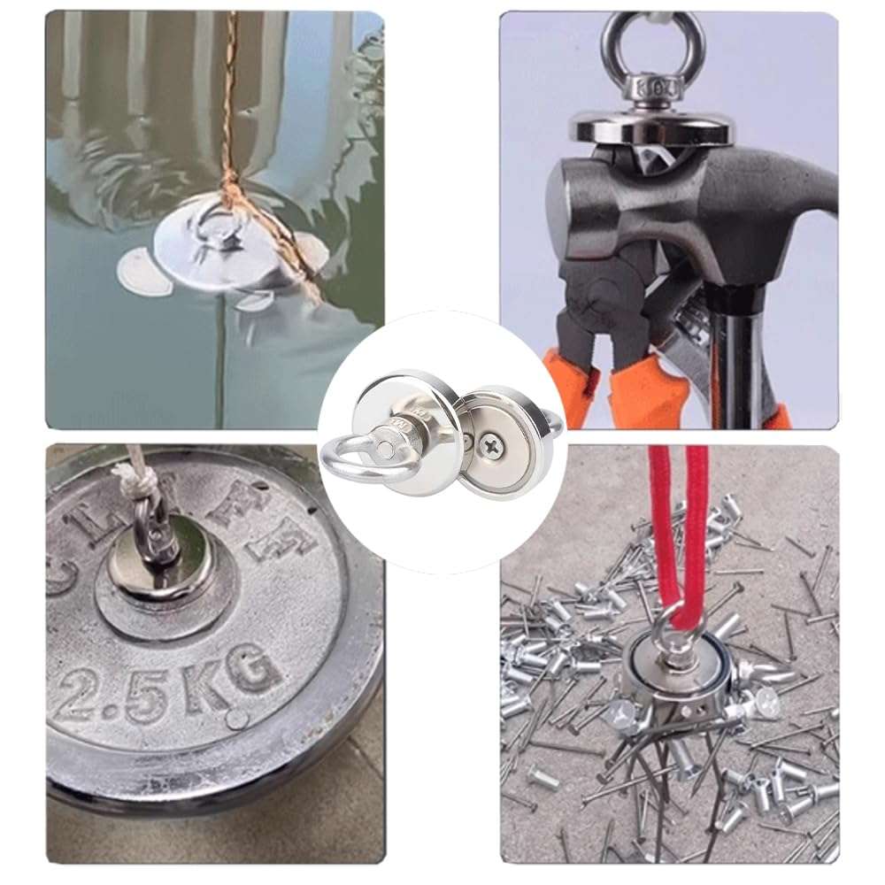 36mm Fishing Magnet, 20-39kgf Vertical Pulling Force Strong Magnets, Powerful Magnet Heavy Duty, Magnets Fishing for Underwater Retrieval, Salvage and Fishing (No rope included) 6