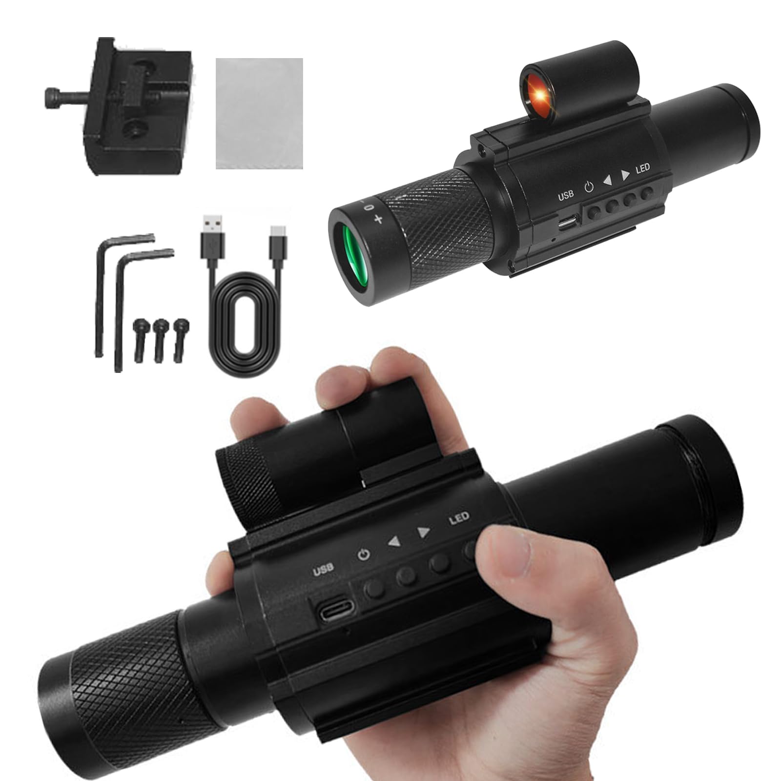 WGFXYBFY 850NM Night Vision Monocular for Adults, 1.54-Inch Infrared Night Vision Scope, Rechargeable with Infrared Light for Camping and Observe Wildlife