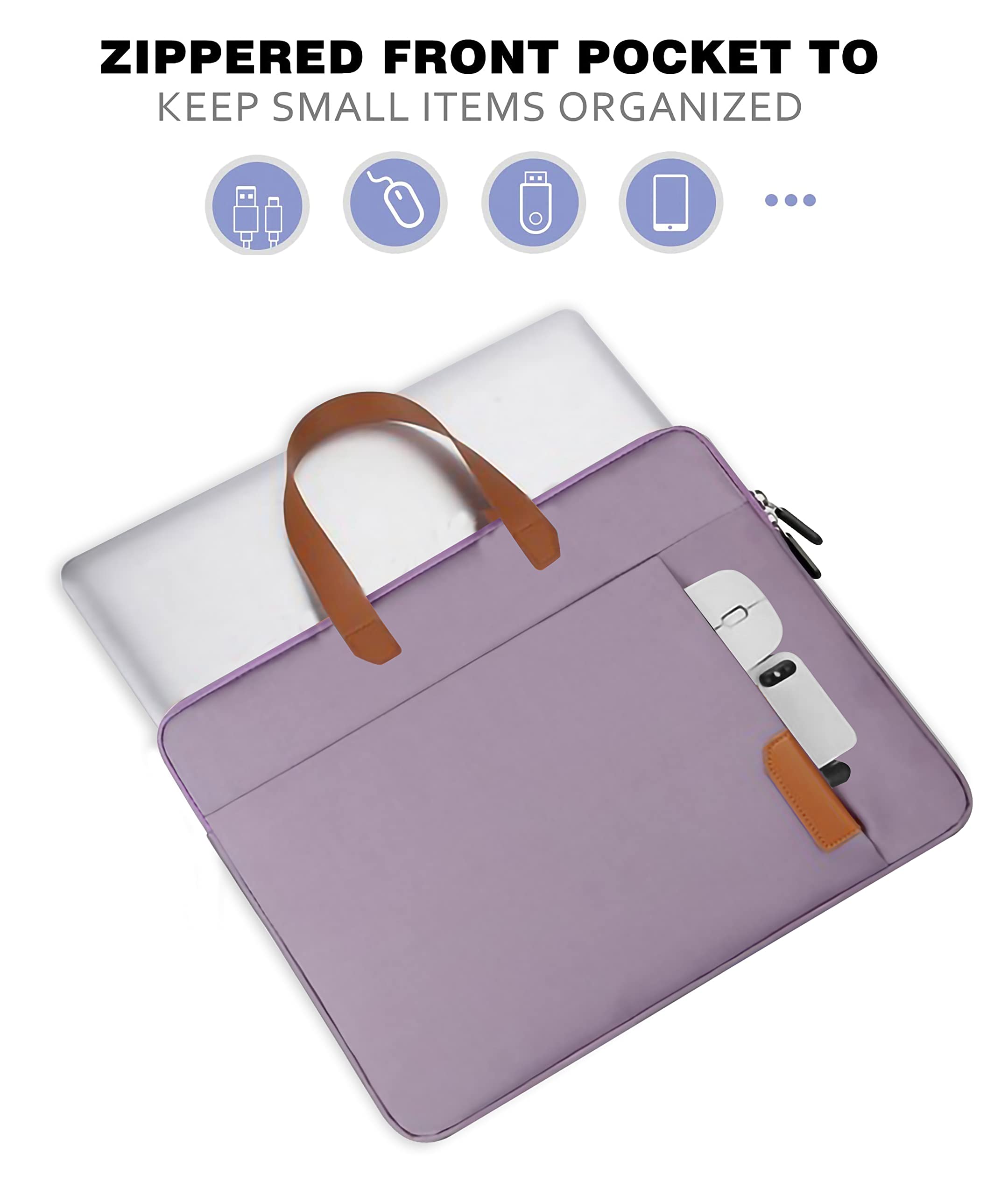 TGK 360° Protective Sleeve Carry Case Bag Cover for iPad Pro 12.9 M1 2021/2020/2018, Surface Laptop go 12.4/Pro X 13, Samsung Galaxy Tab S8+ 12.4", Tab S7 Plus 12.4 (12.9 inch, Purple) 5