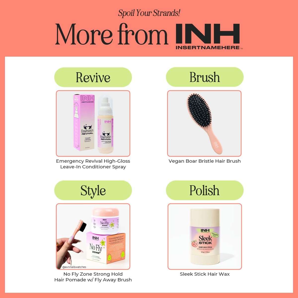INH Hair Mascara for Flyaways | Quick Slick Hair Finishing Stick for Flyaways, Frizz Control, & Slick Back Look | Non Greasy & Non Comedogenic Smoothing Serum & Frizz Tamer Wand | Peach Tart, 18ml 6