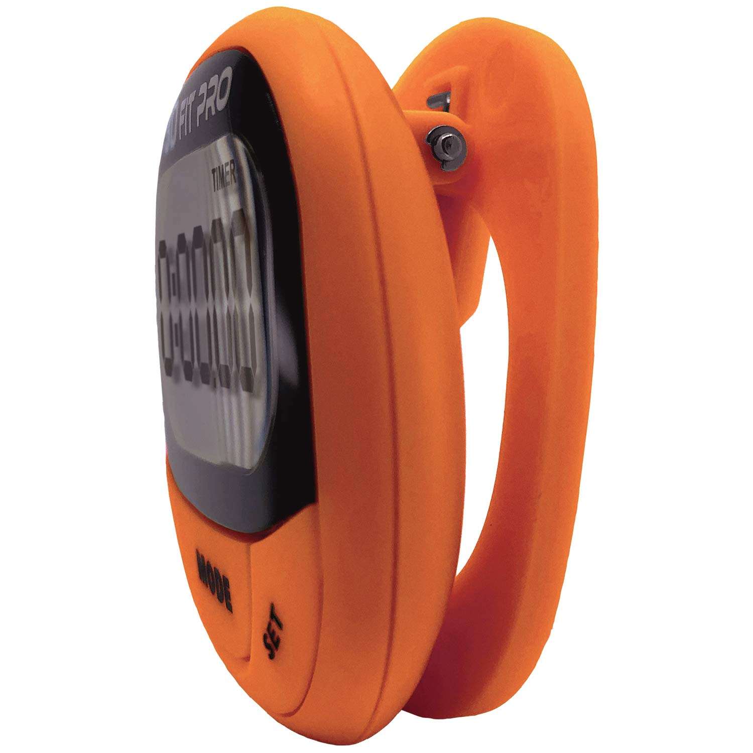 Champion Sports 3D Fitpro Digital Pedometer for Men and Women - Accurate Step Tracker for Walking, Running, to Track Calories, Distance, Speed and Duration - Premium Fitness Accessories - Orange 3