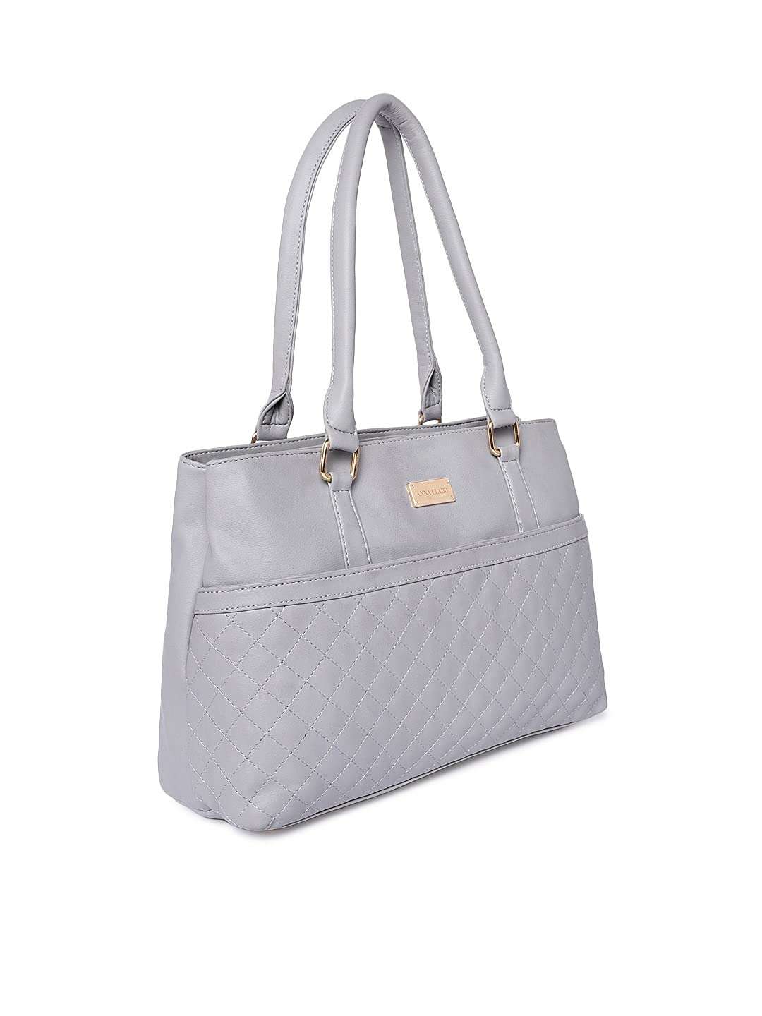 Anna Claire Women's FashionQuilted Shoulder Bag Grey 4